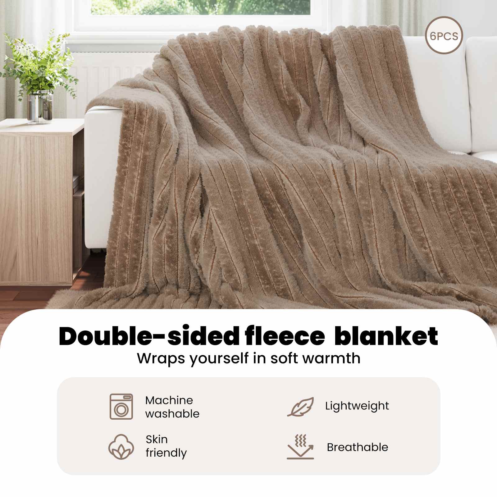 Mesti antklodės 6 pcs Kupranugario 270 x 240 cm Flysas