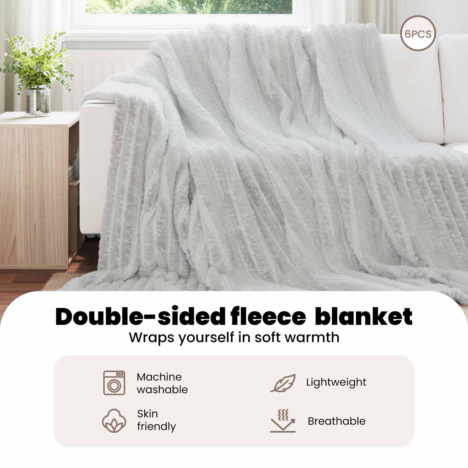 Mesti antklodės 6 pcs Pilka 240 x 220 cm Flysas