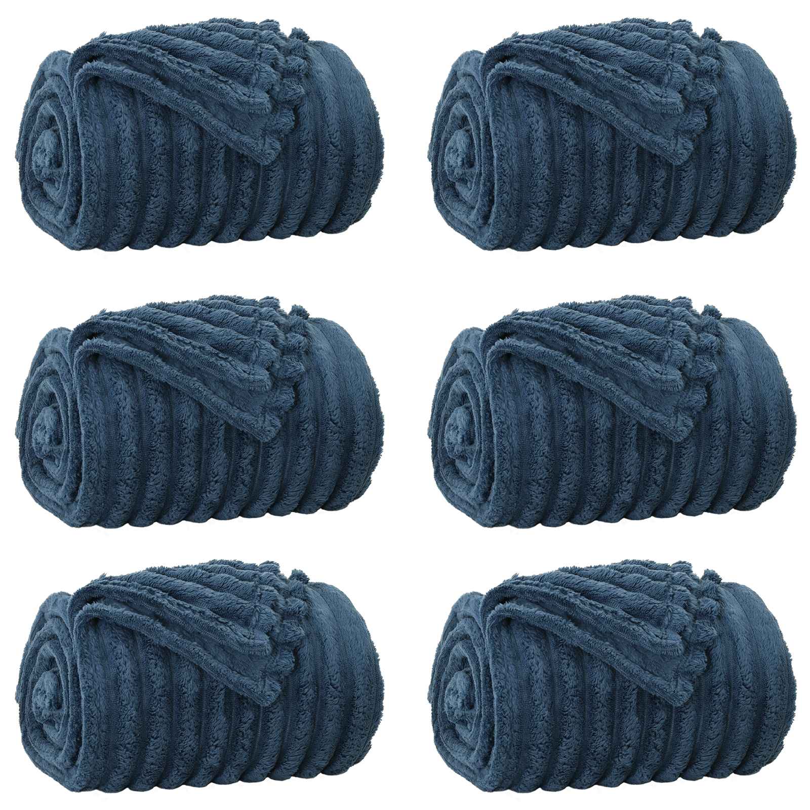 Mesti antklodės 6 pcs Jūrinė mėlyna 150 x 130 cm Flysas