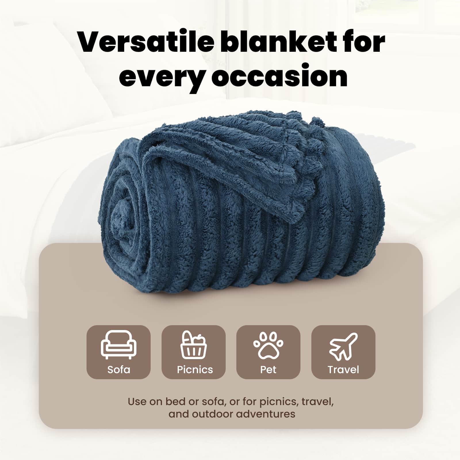 Mesti antklodės 6 pcs Jūrinė mėlyna 240 x 220 cm Flysas