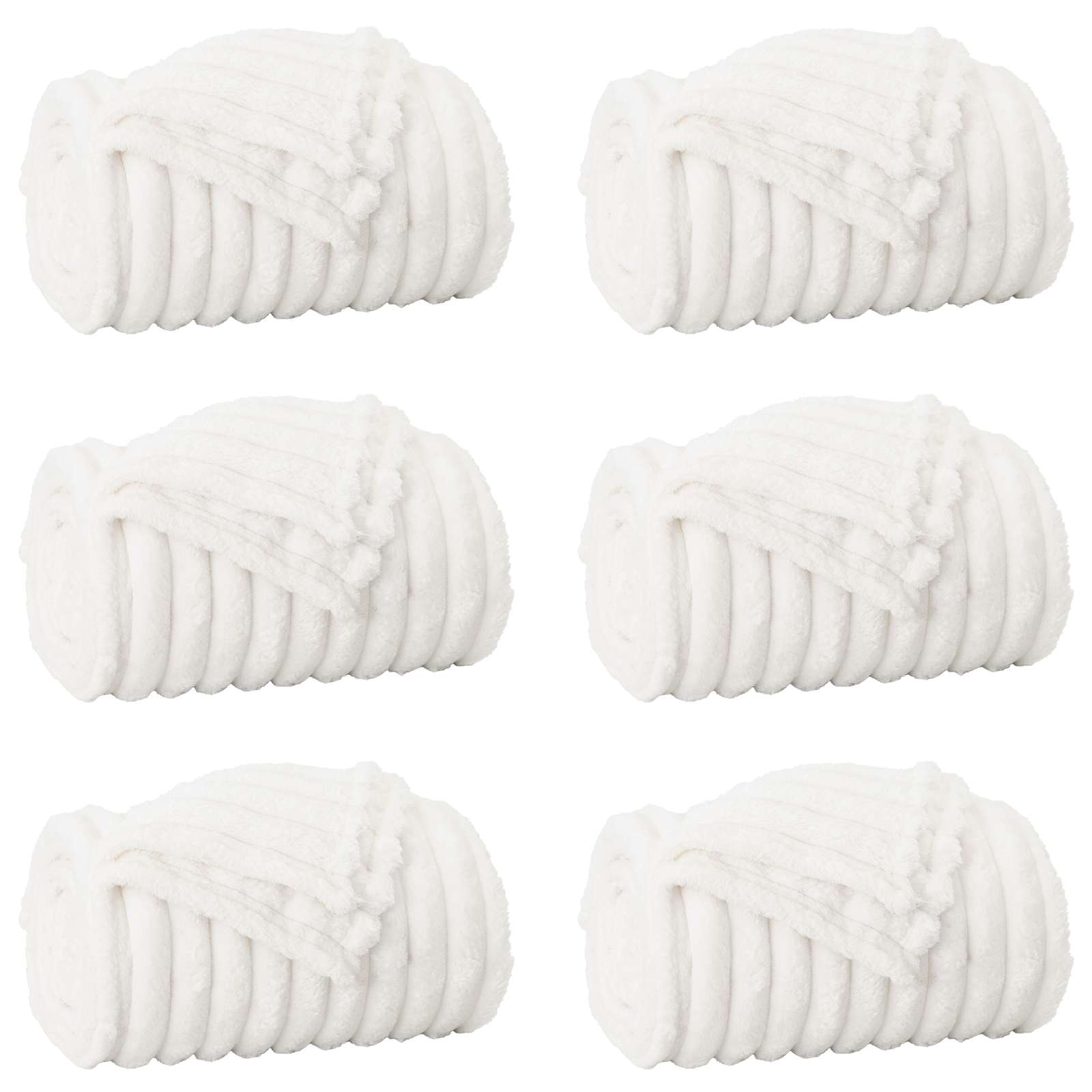 Throws 6 pcs White 240 x 220 cm Flysas