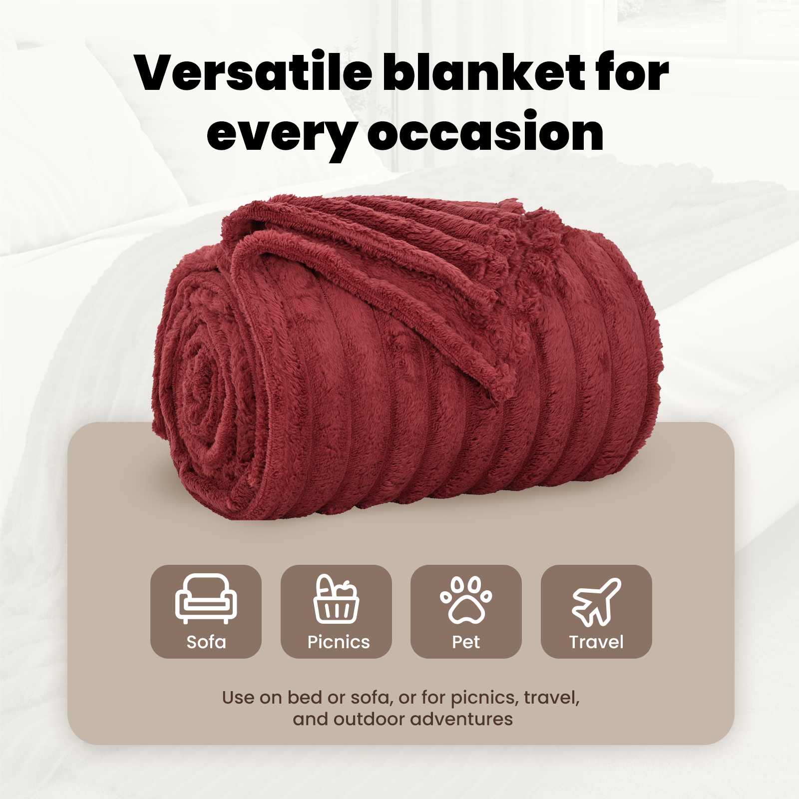 Mesti antklodės 6 pcs Bordo raudona 150 x 130 cm Flysas