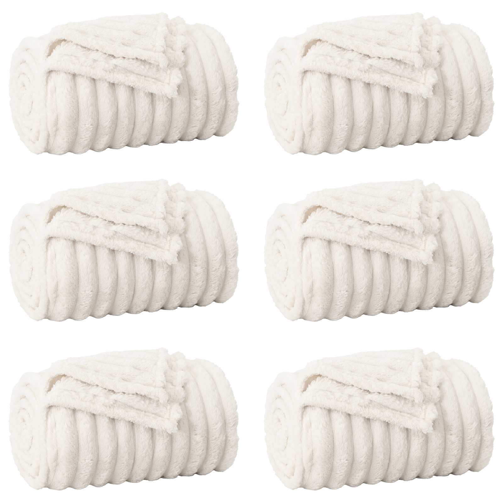Mesti antklodės 6 pcs Kreminė 150 x 130 cm Flysas