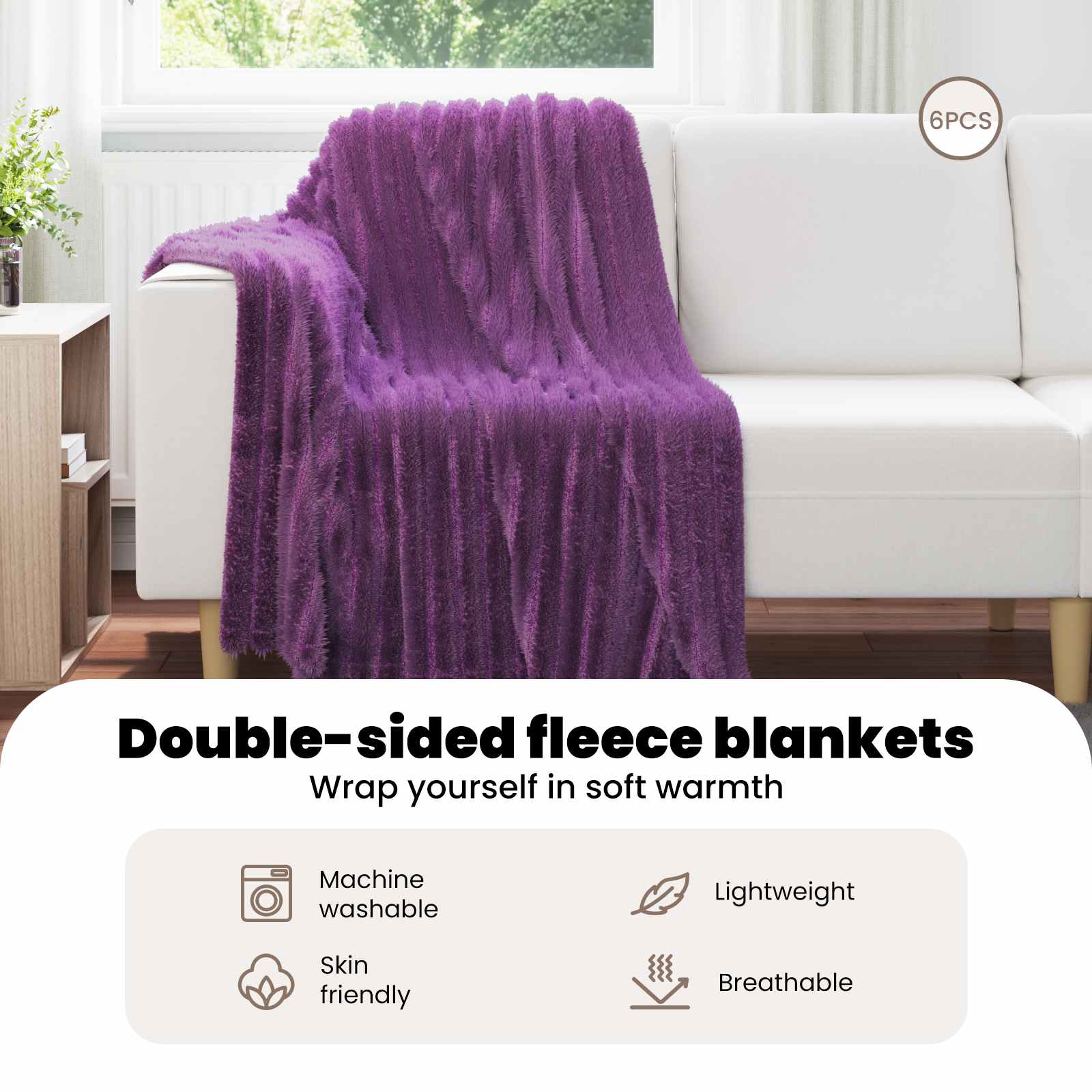 Dekas 6 gab. Violets 150 x 130 cm Flysas