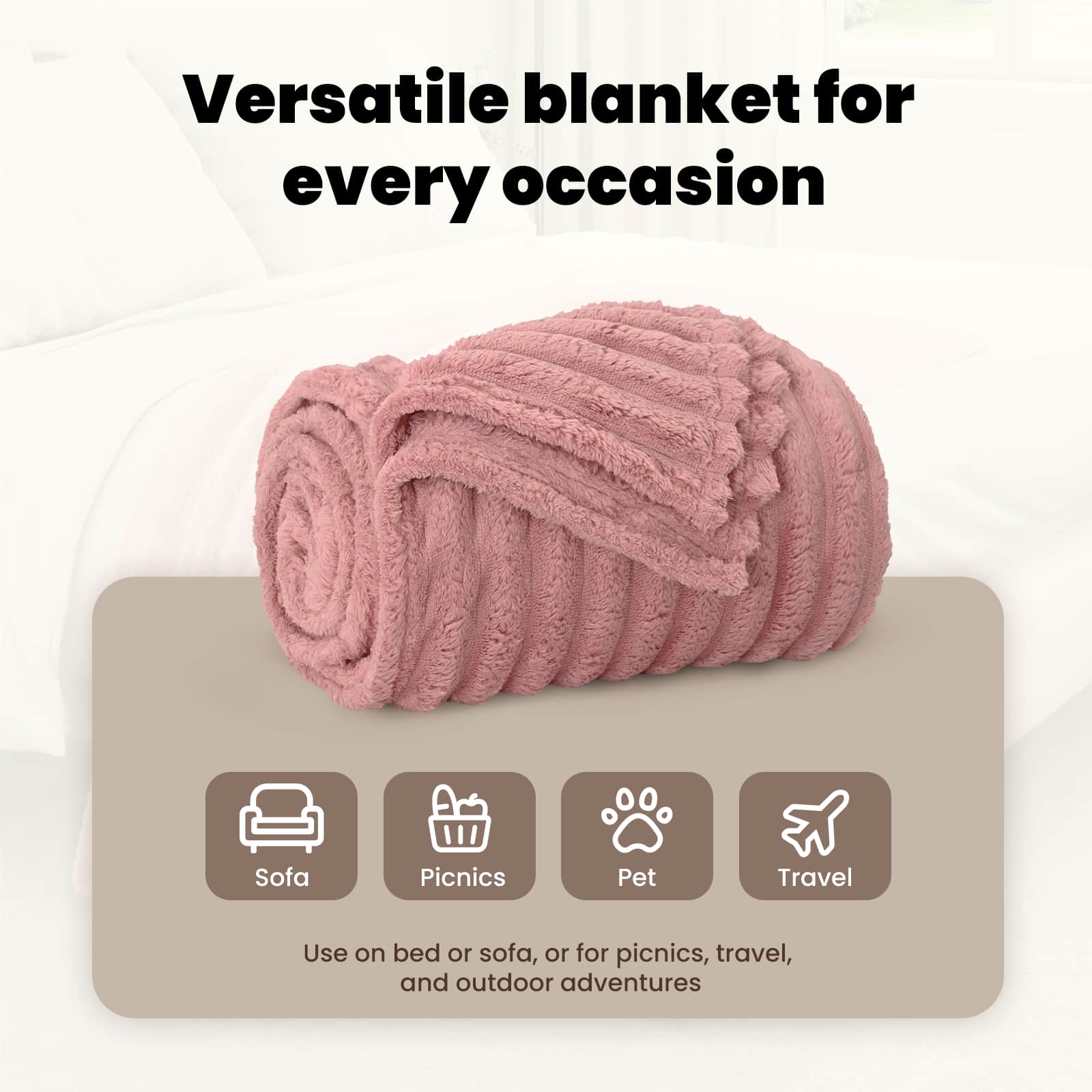 Throw blanket 6 pcs Pink 240 x 220 cm Flysas