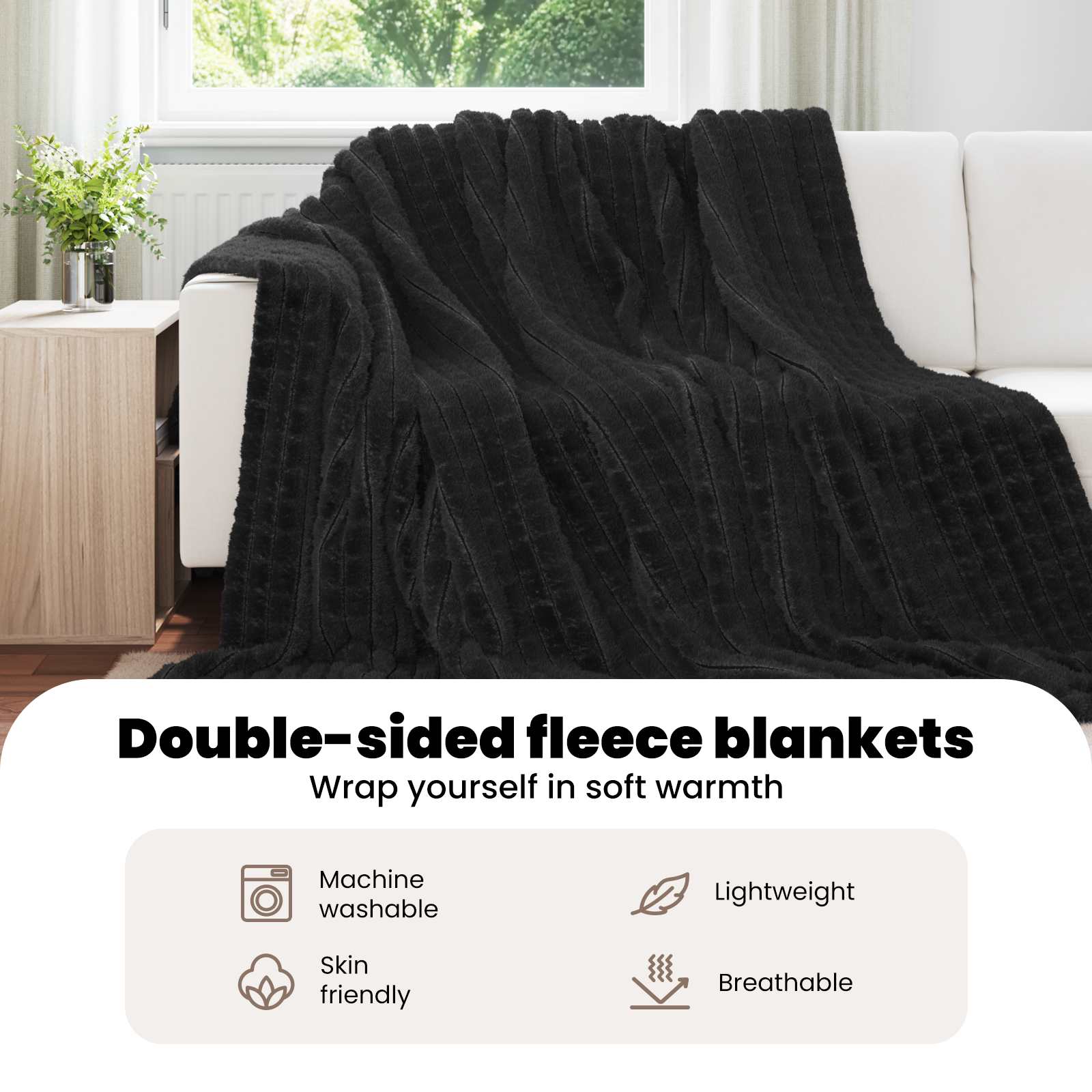 Apklotas Juoda 240 x 220 cm Flysas
