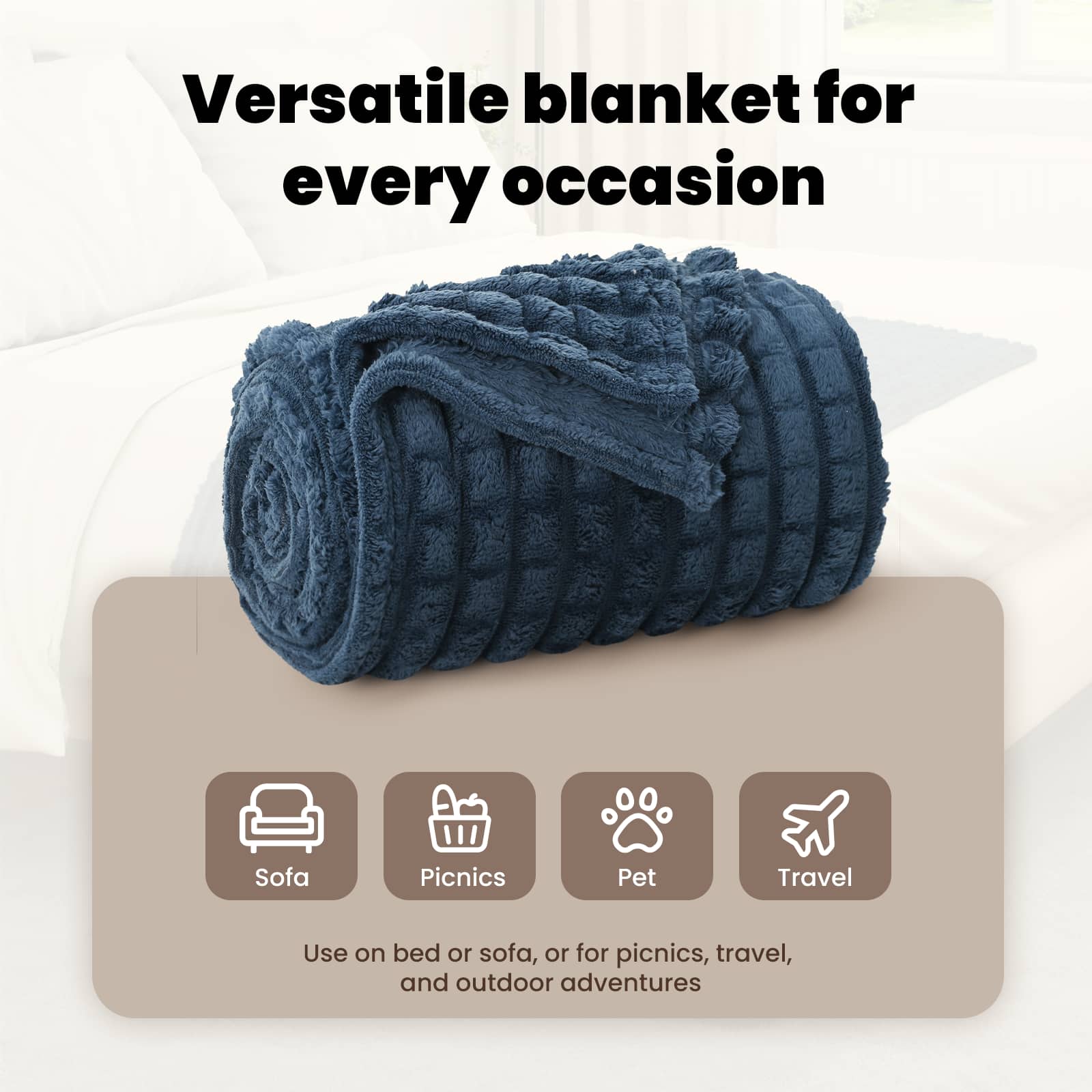 Mesti antklodės 6 pcs Jūrinė mėlyna 270 x 240 cm Flysas