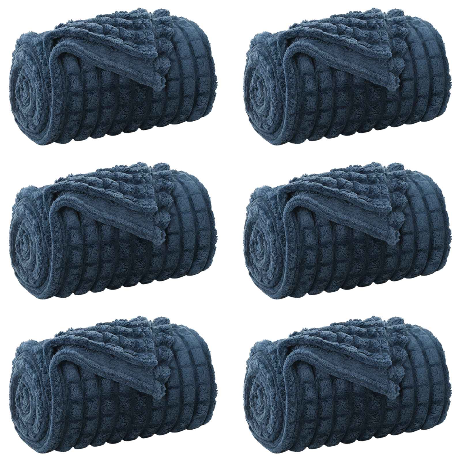 Mesti antklodės 6 pcs Jūrinė mėlyna 270 x 240 cm Flysas