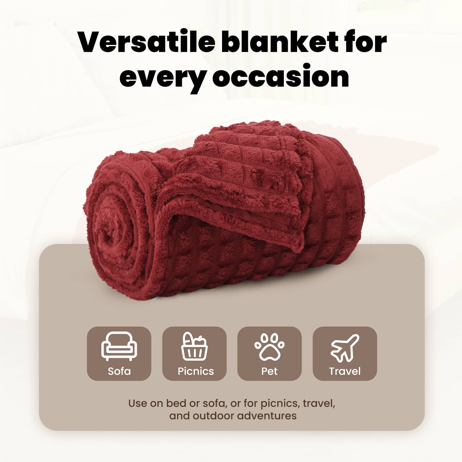 Mesti antklodės 6 pcs Bordo raudona 150 x 130 cm Flysas