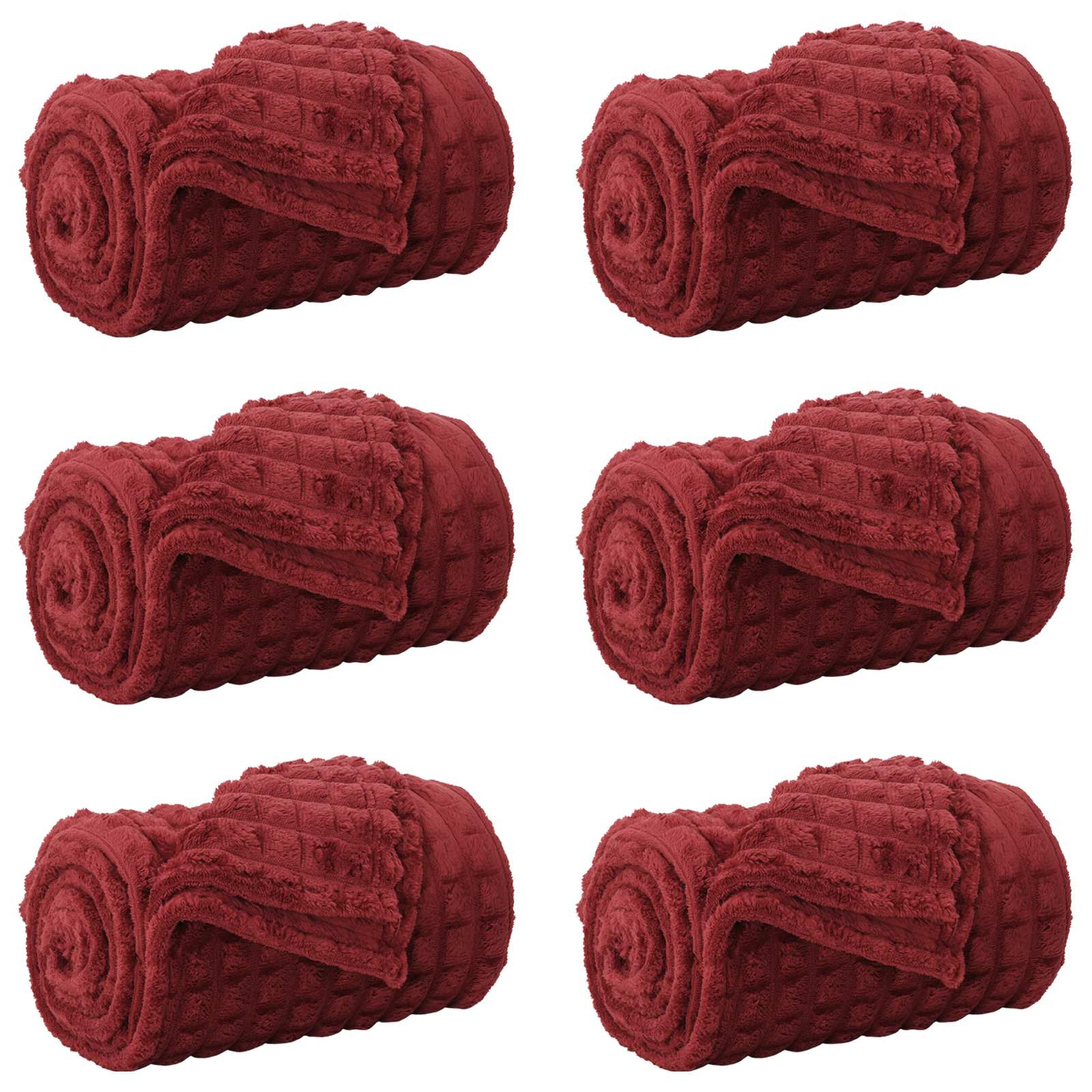 Mesti antklodės 6 pcs Bordo raudona 150 x 130 cm Flysas