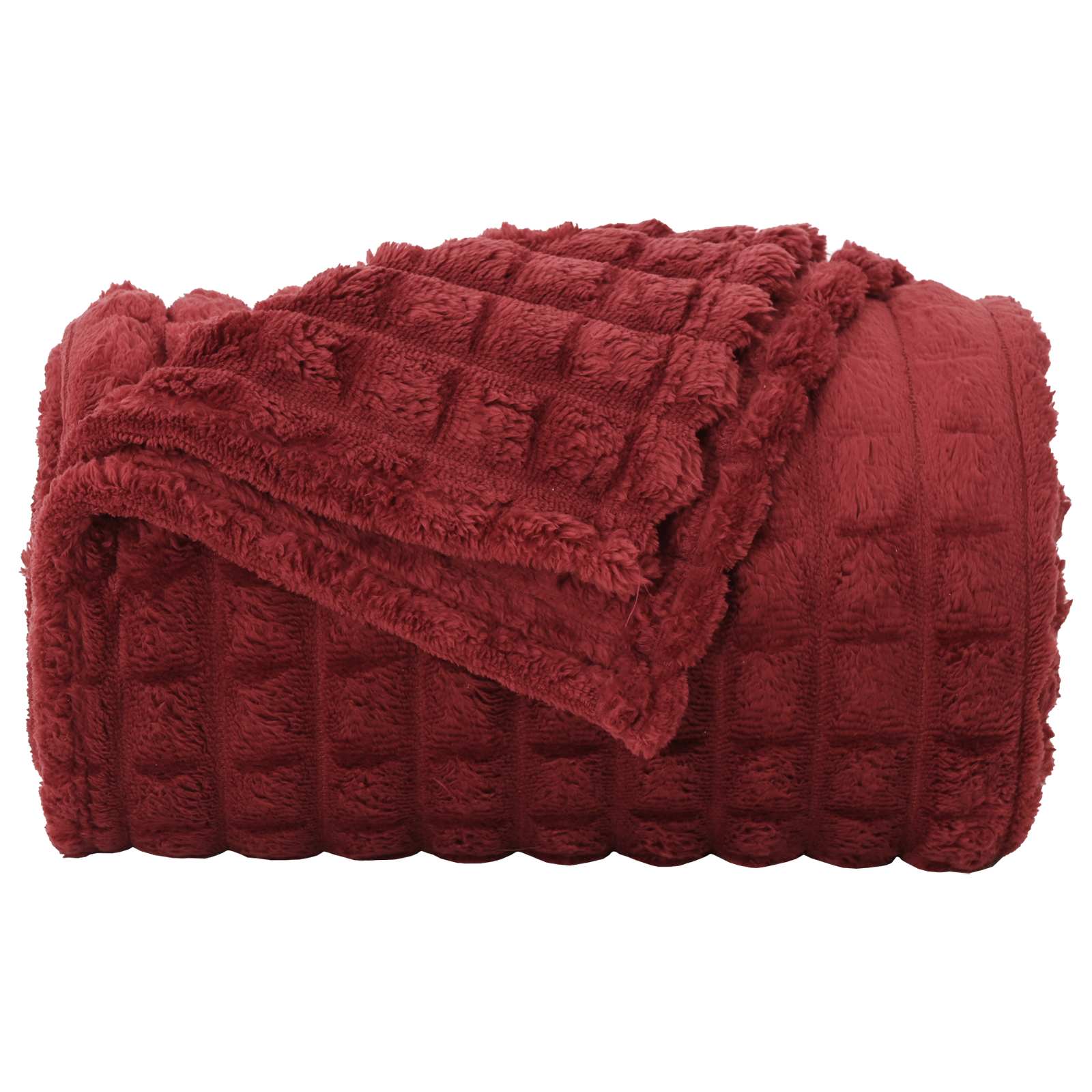 Pleds 6 gab. Bordo sarkans 200 x 150 cm Flīss