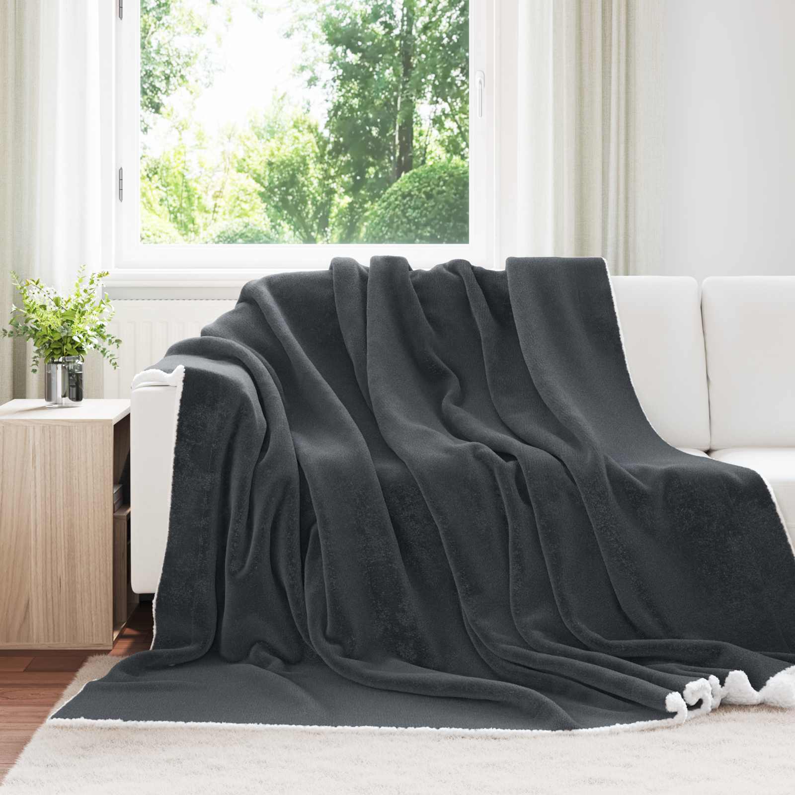 Throw Dark grey 240 x 270 cm Flysas