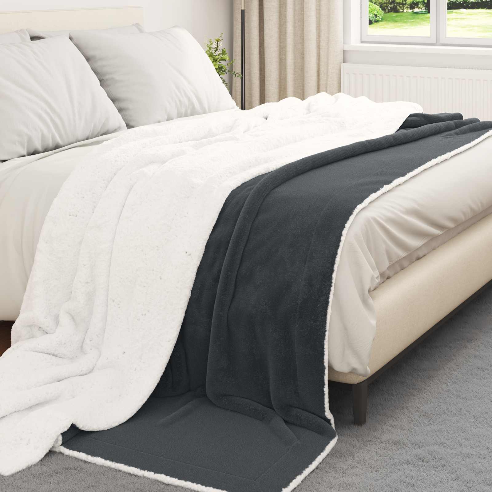 Throw Dark grey 240 x 270 cm Flysas