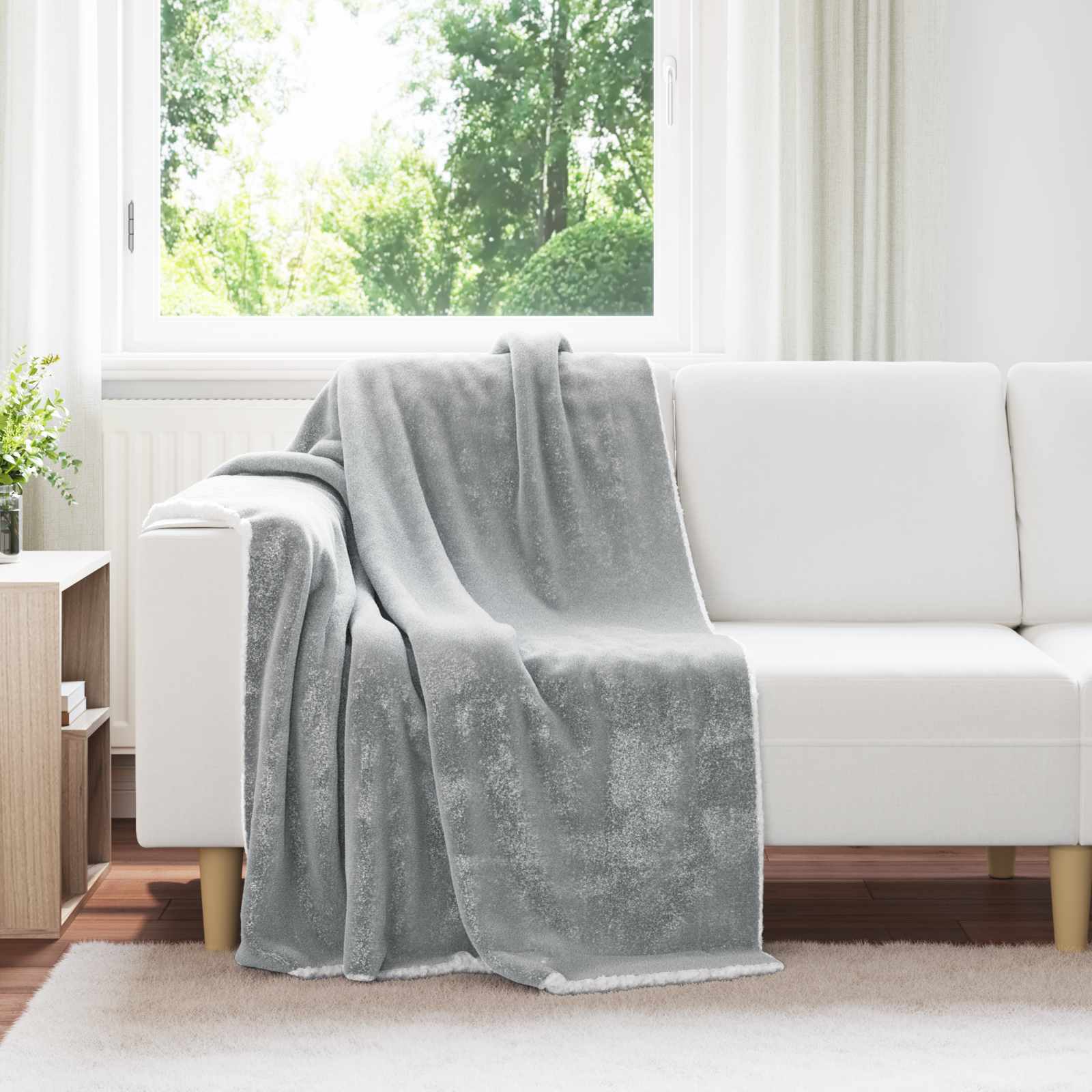 Grey Blanket 130 x 150 cm Fleece