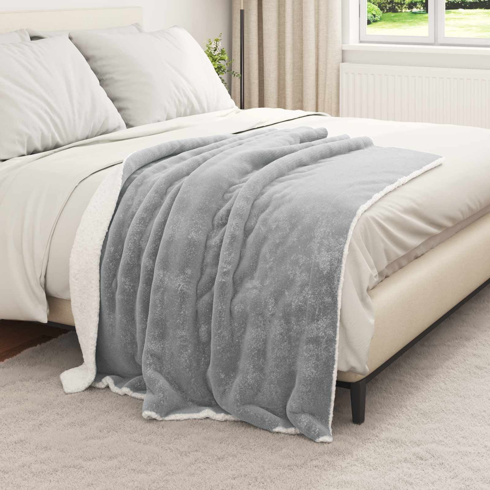 Grey Blanket 130 x 150 cm Fleece