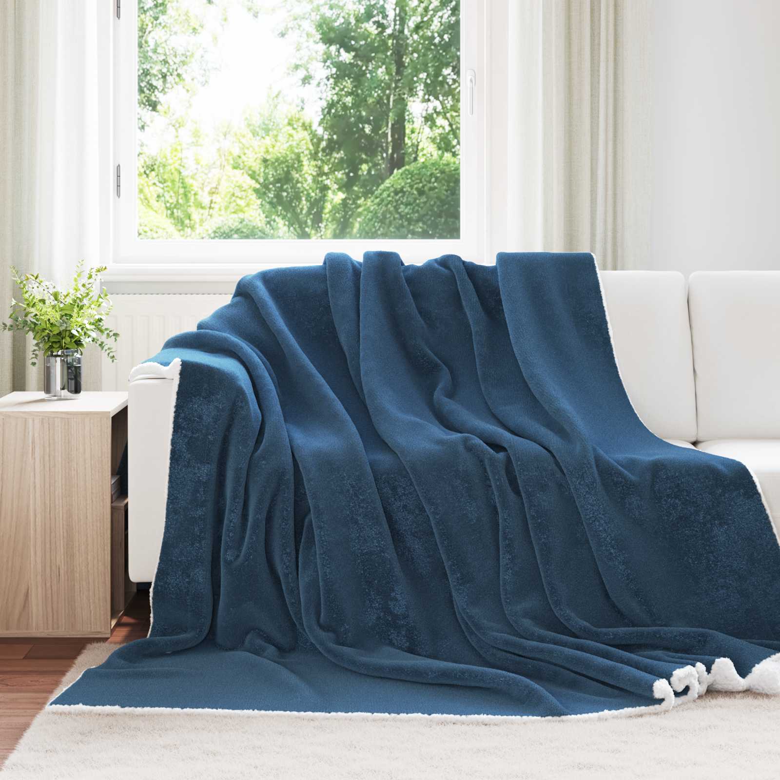 Blank Marine blue 220 x 240 cm Flysas