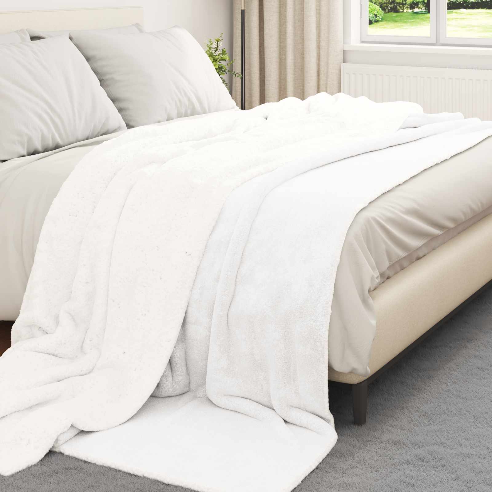 Pleds Balts 220 x 240 cm Flysas
