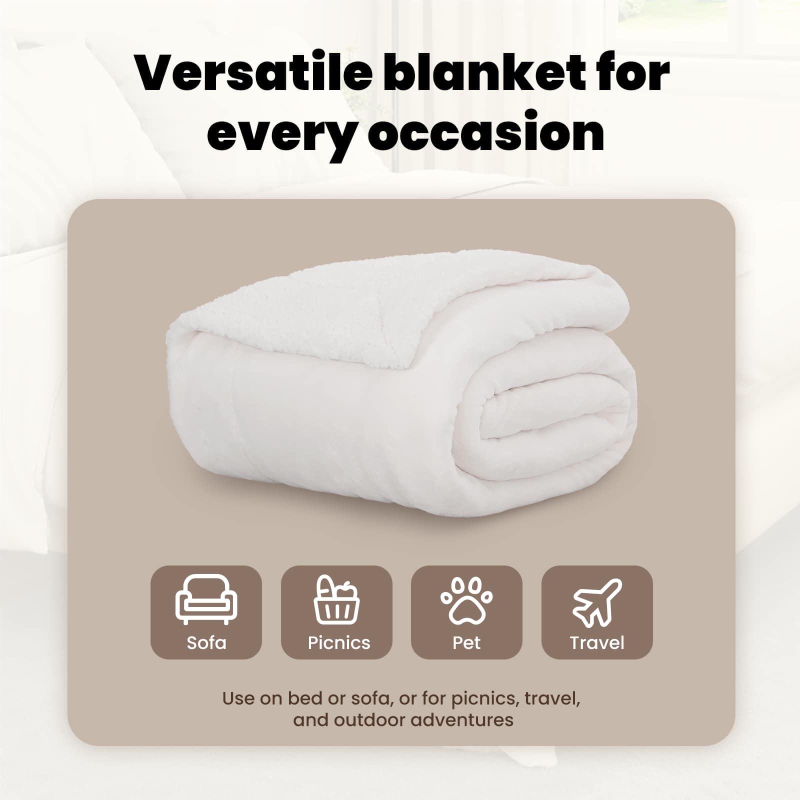 Bedspread White 240 x 270 cm Flysas