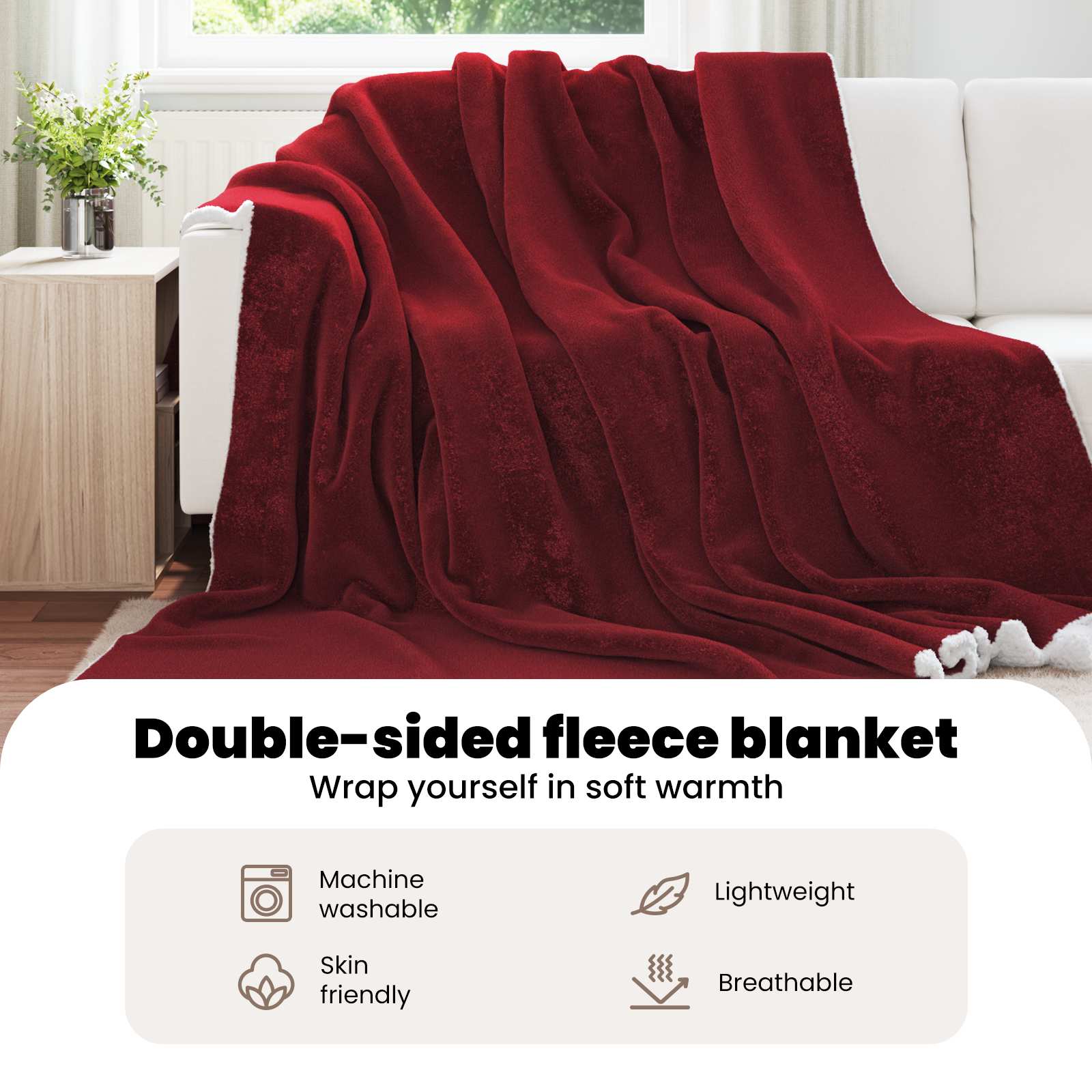 Apklotas Bordo raudona 240 x 270 cm Flysas