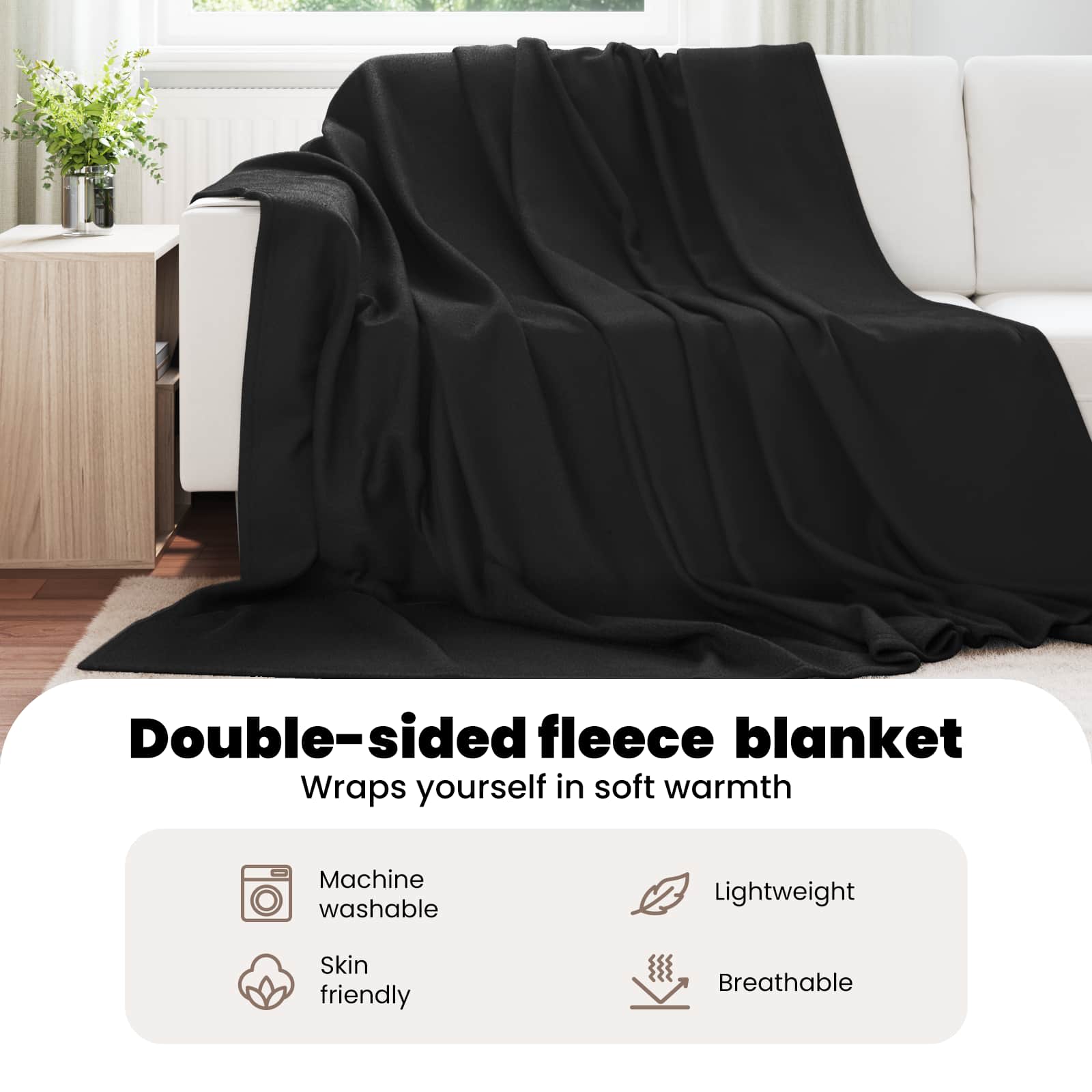Apklotas Juoda 240 x 220 cm Flysas
