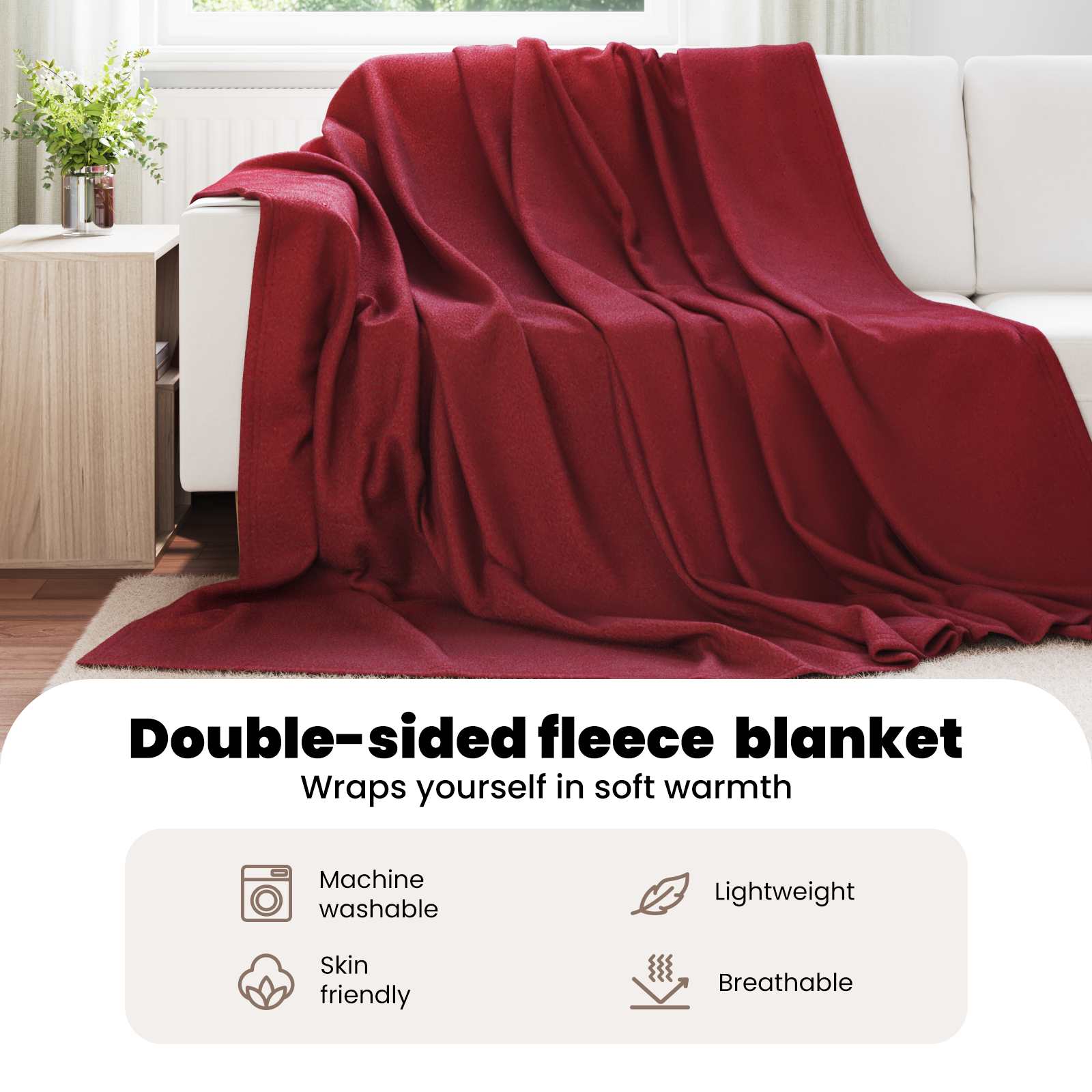 Apklotas Bordo raudona 270 x 240 cm Flysas