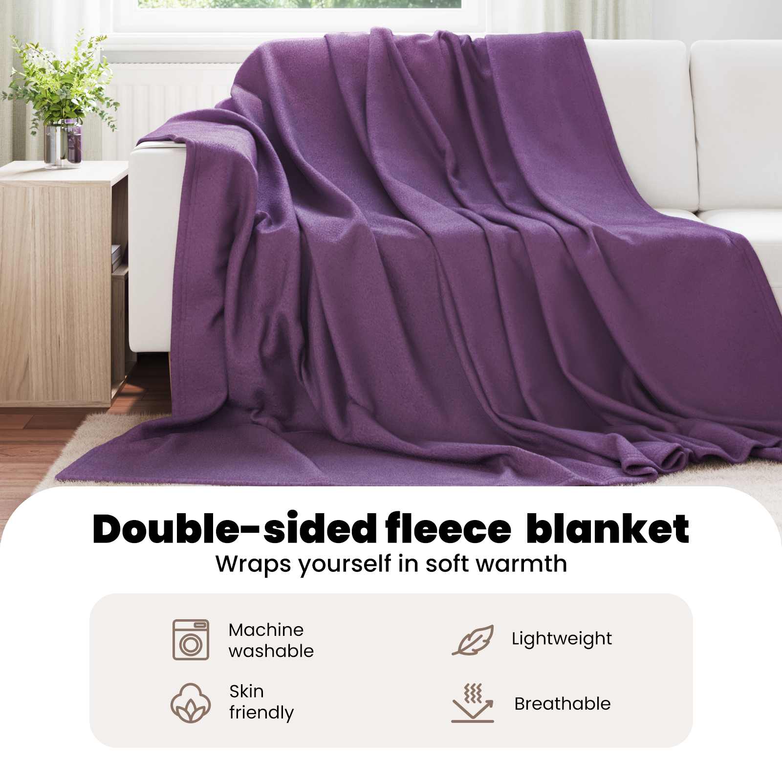 Segas Violeta 270 x 240 cm Flīss