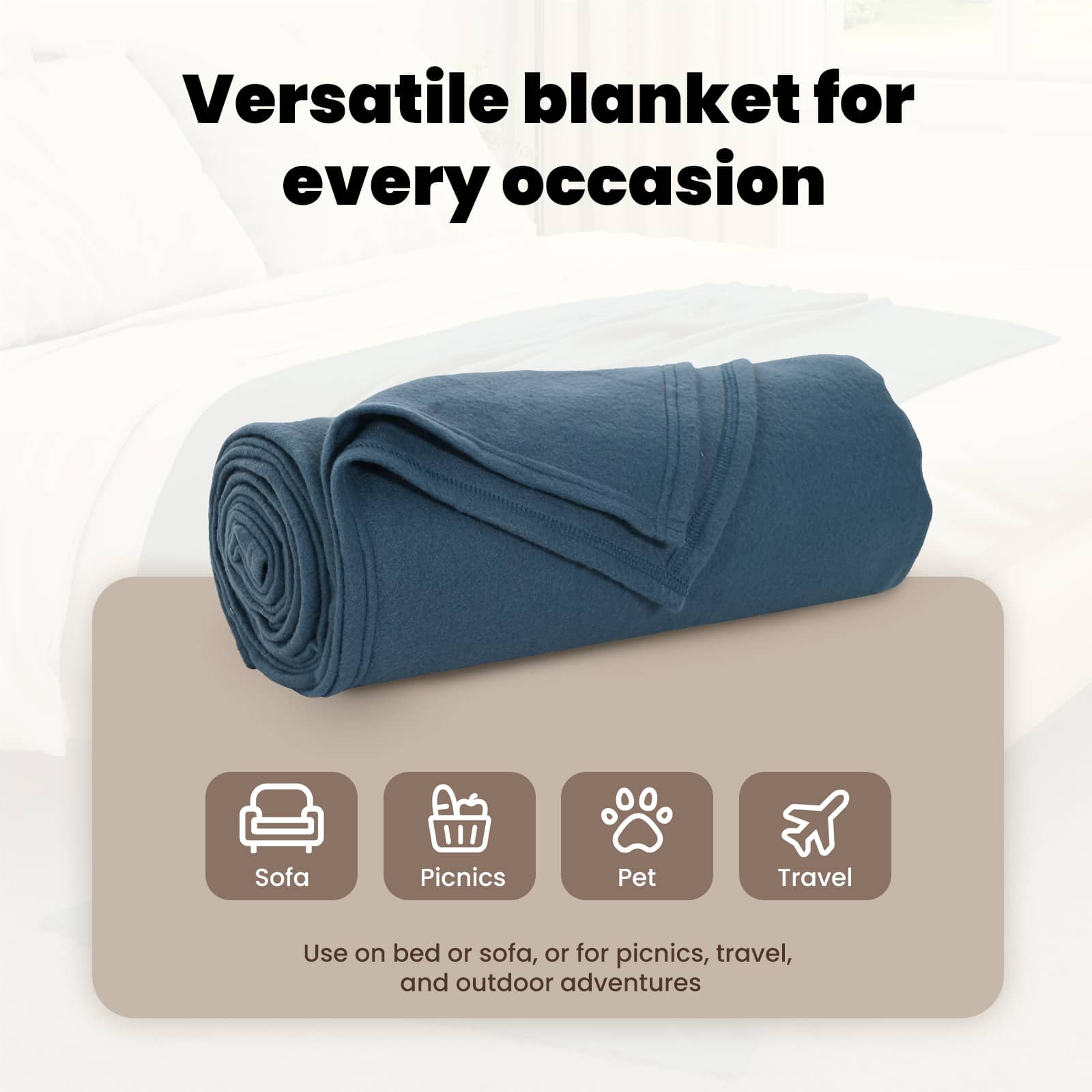Mesti antklodės 6 pcs Jūrinė mėlyna 170 x 130 cm Flysas
