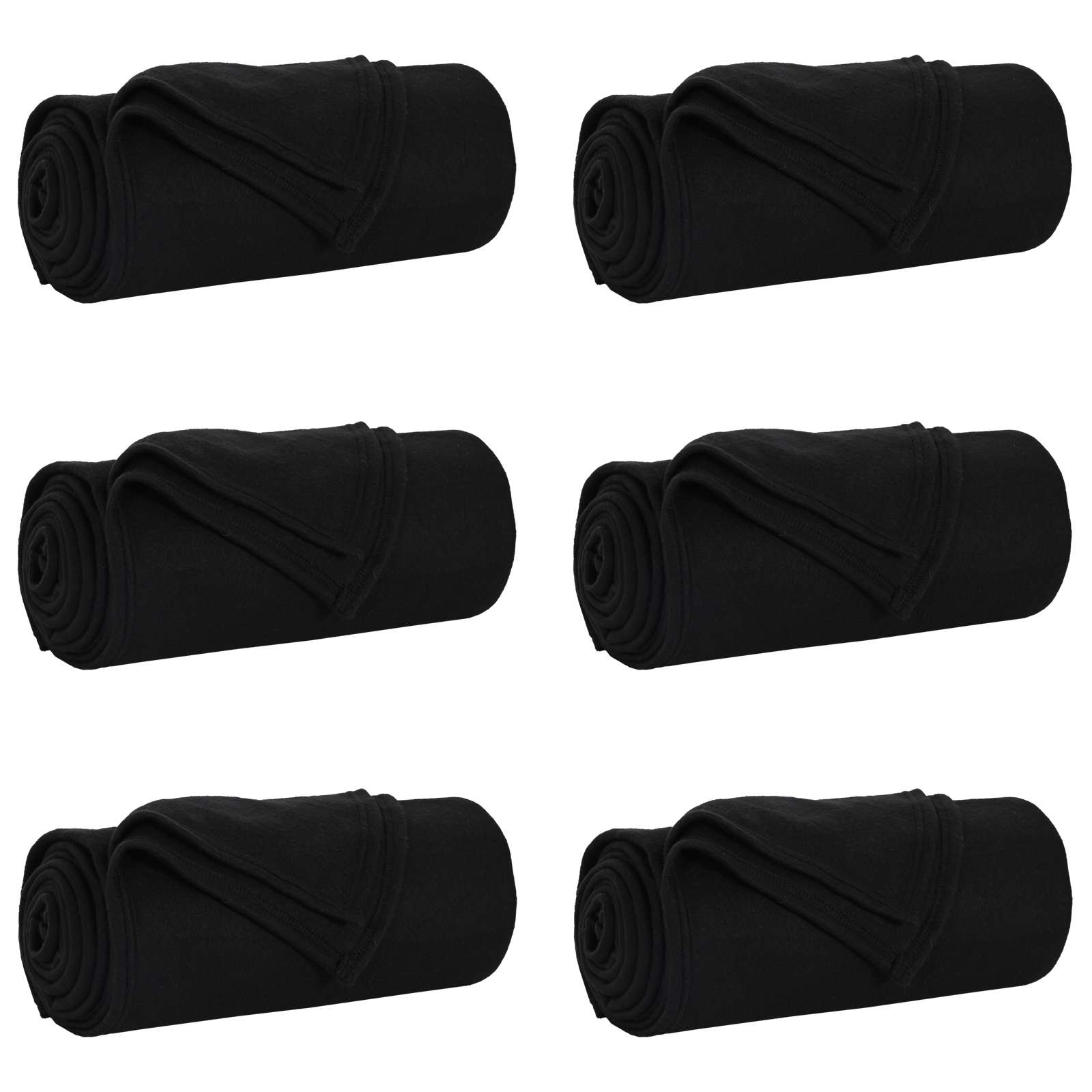Mesti antklodės 6 pcs Juoda 170 x 130 cm Flysas