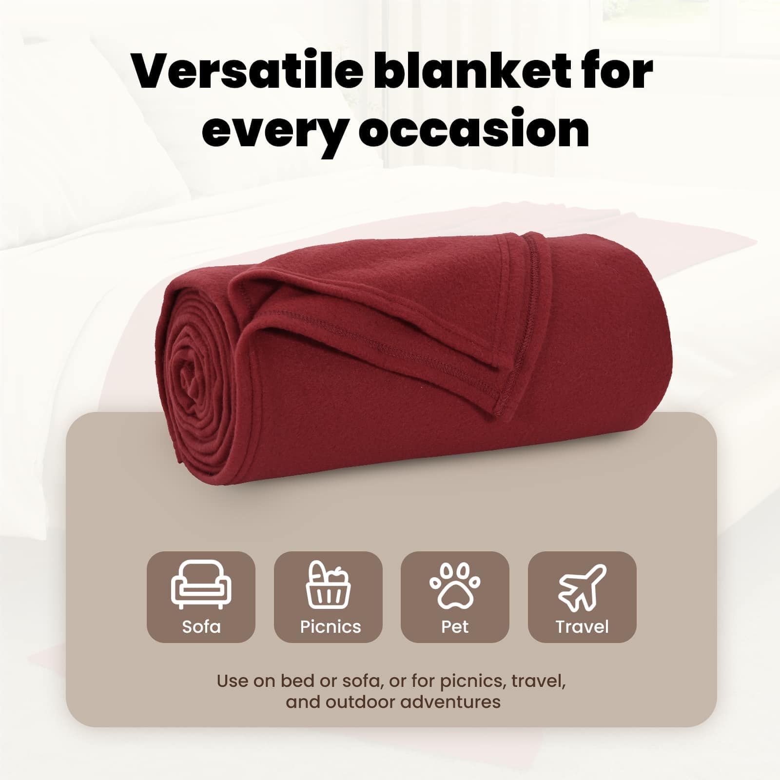 Mesti antklodės 6 pcs Bordo raudona 170 x 130 cm Flysas