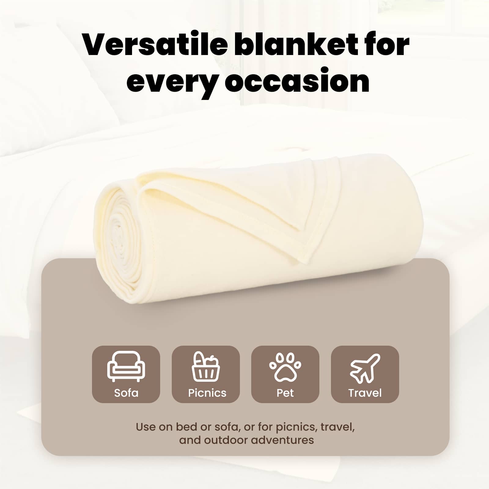 Mesti antklodės 6 pcs Kreminė 200 x 150 cm Flysas