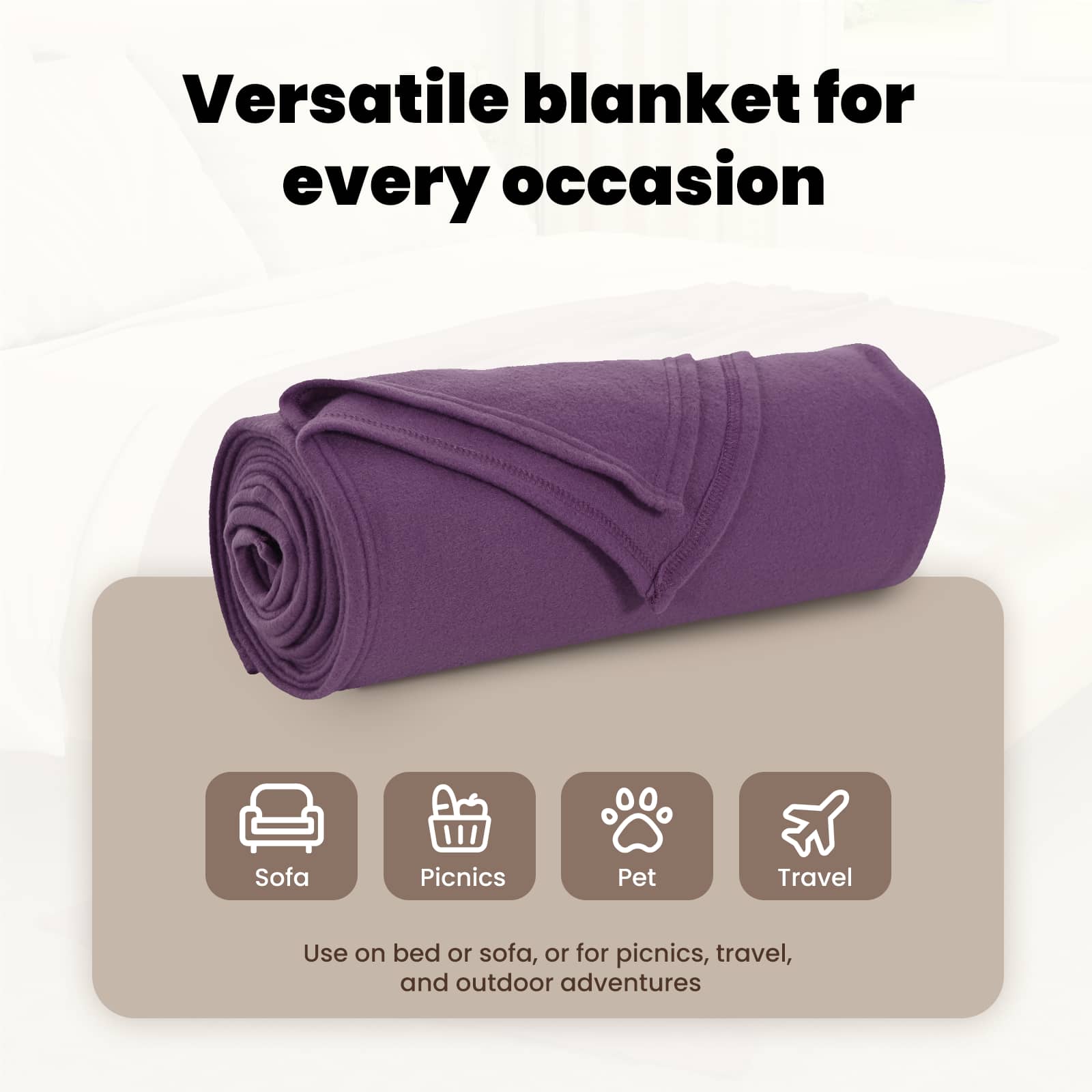 Mesti antklodės 6 pcs Violetinė 240 x 220 cm Flysas