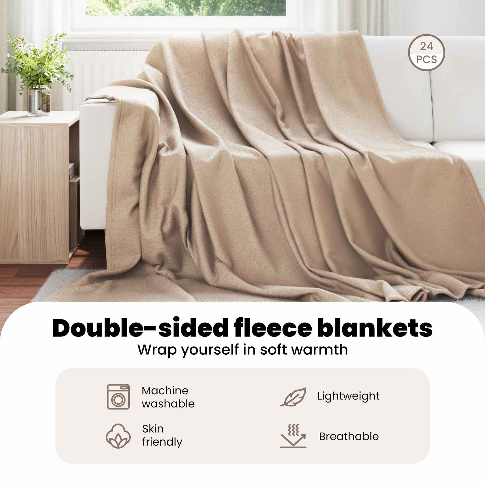 Mesti antklodės 24 pcs Kupranugario 240 x 220 cm Flysas