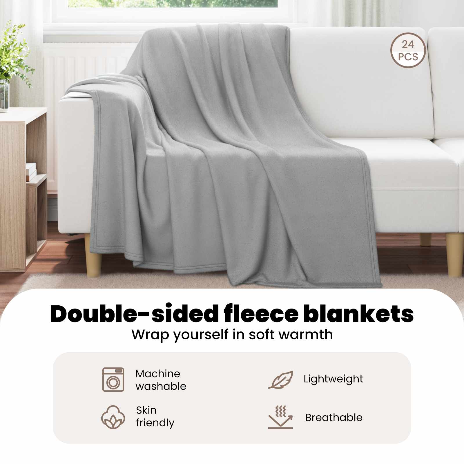Mesti antklodės 24 pcs Pilka 200 x 150 cm Flysas