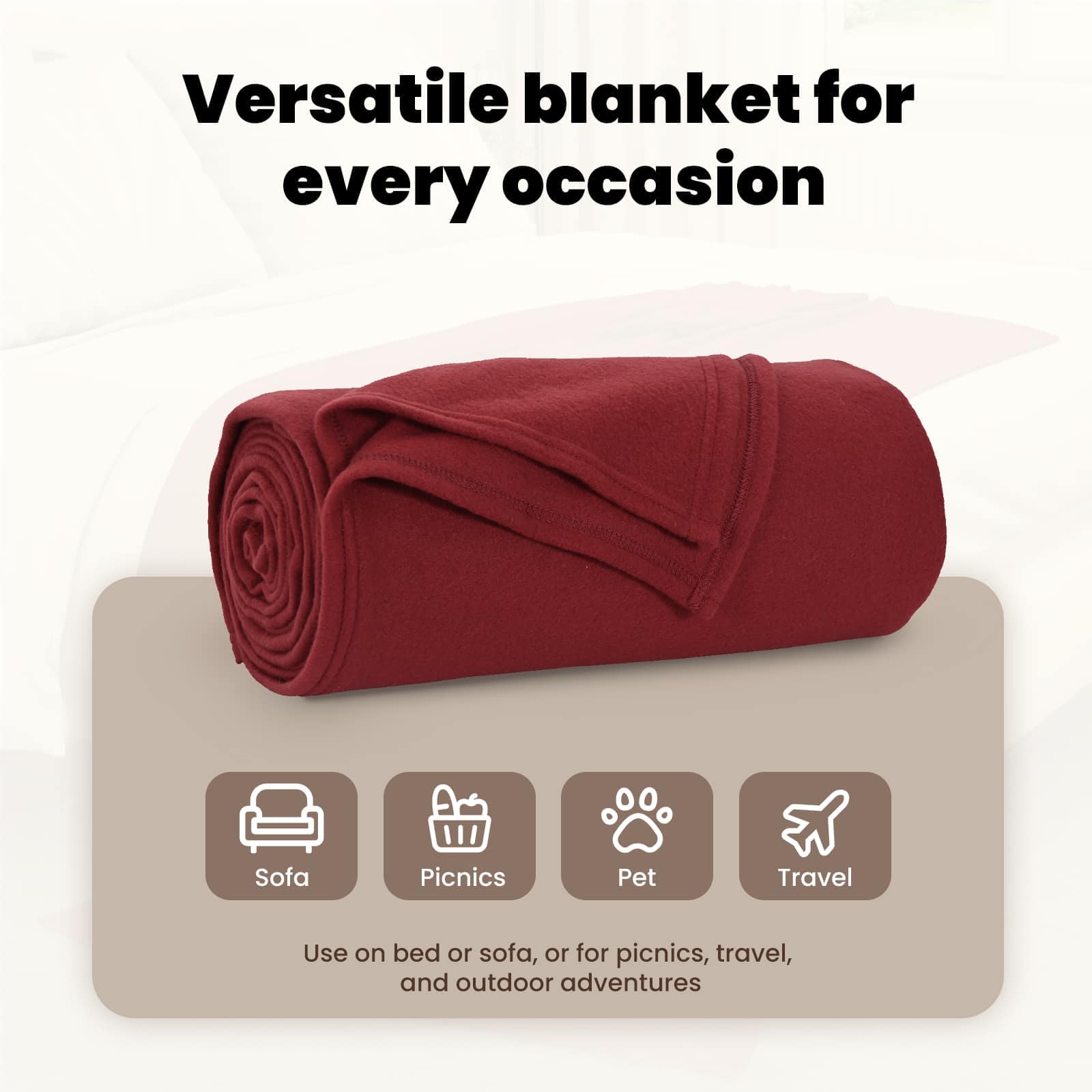 Mesti antklodės 24 pcs Bordo raudona 170 x 130 cm Flysas