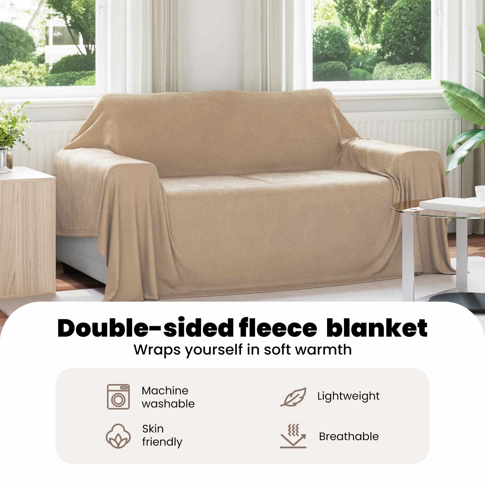 Pleds Kamielis 280 x 210 cm Flīss