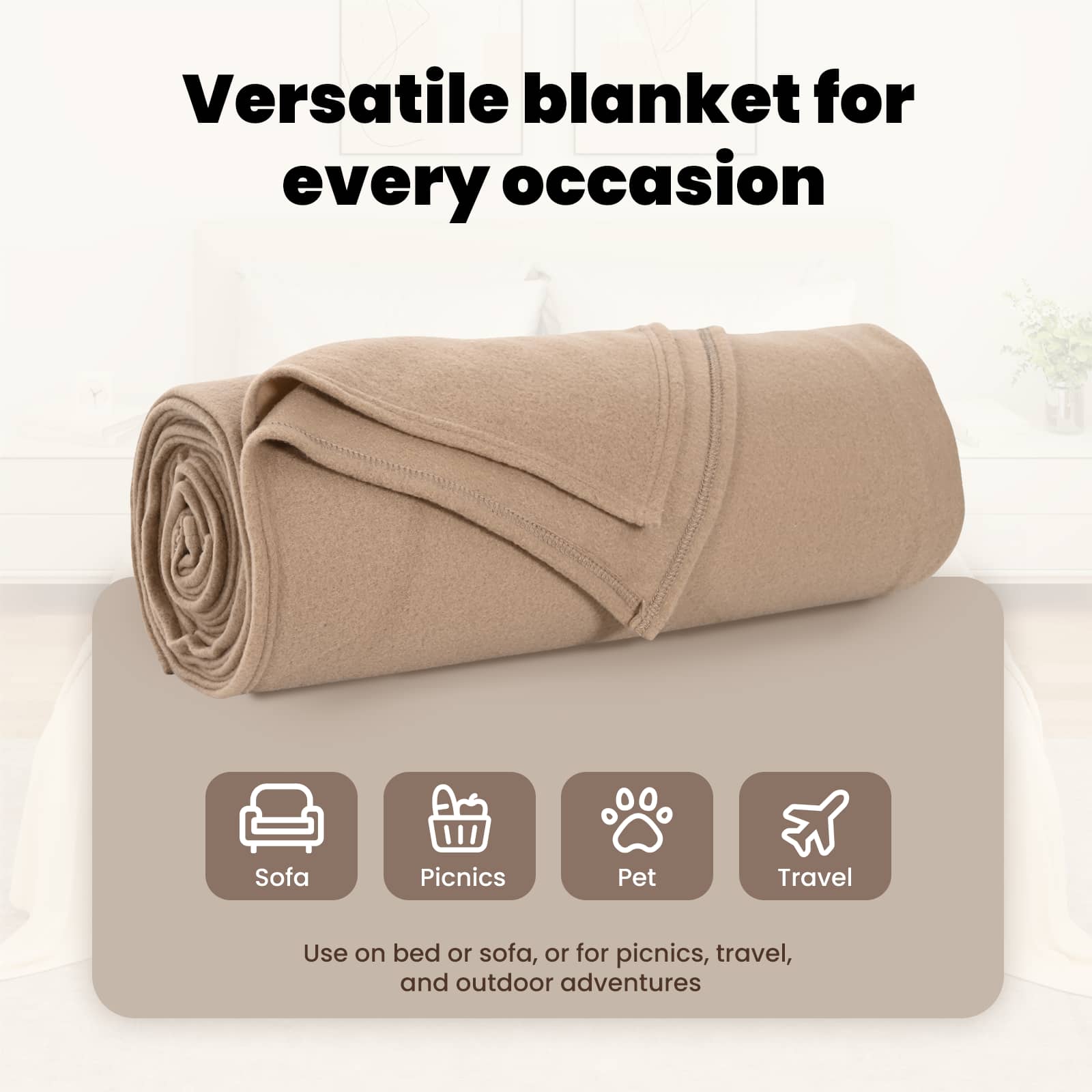 Pleds Kamielis 280 x 210 cm Flīss