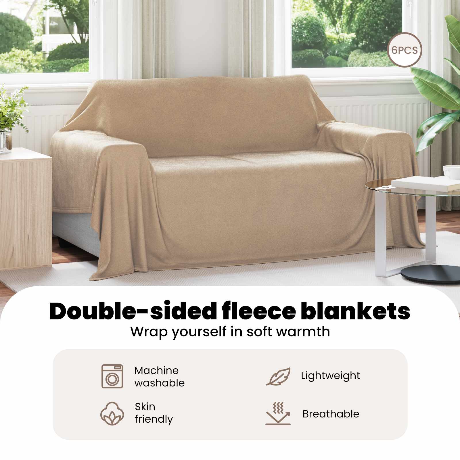 Mesti antklodės 6 pcs Kupranugario 280 x 210 cm Flysas