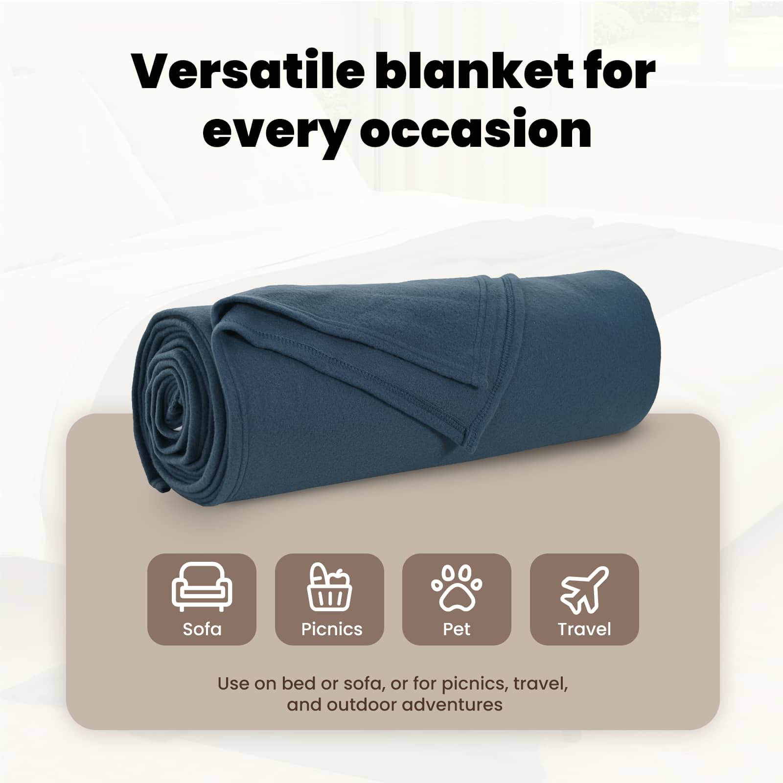 Mesti antklodės 6 pcs Jūrinė mėlyna 280 x 210 cm Flysas