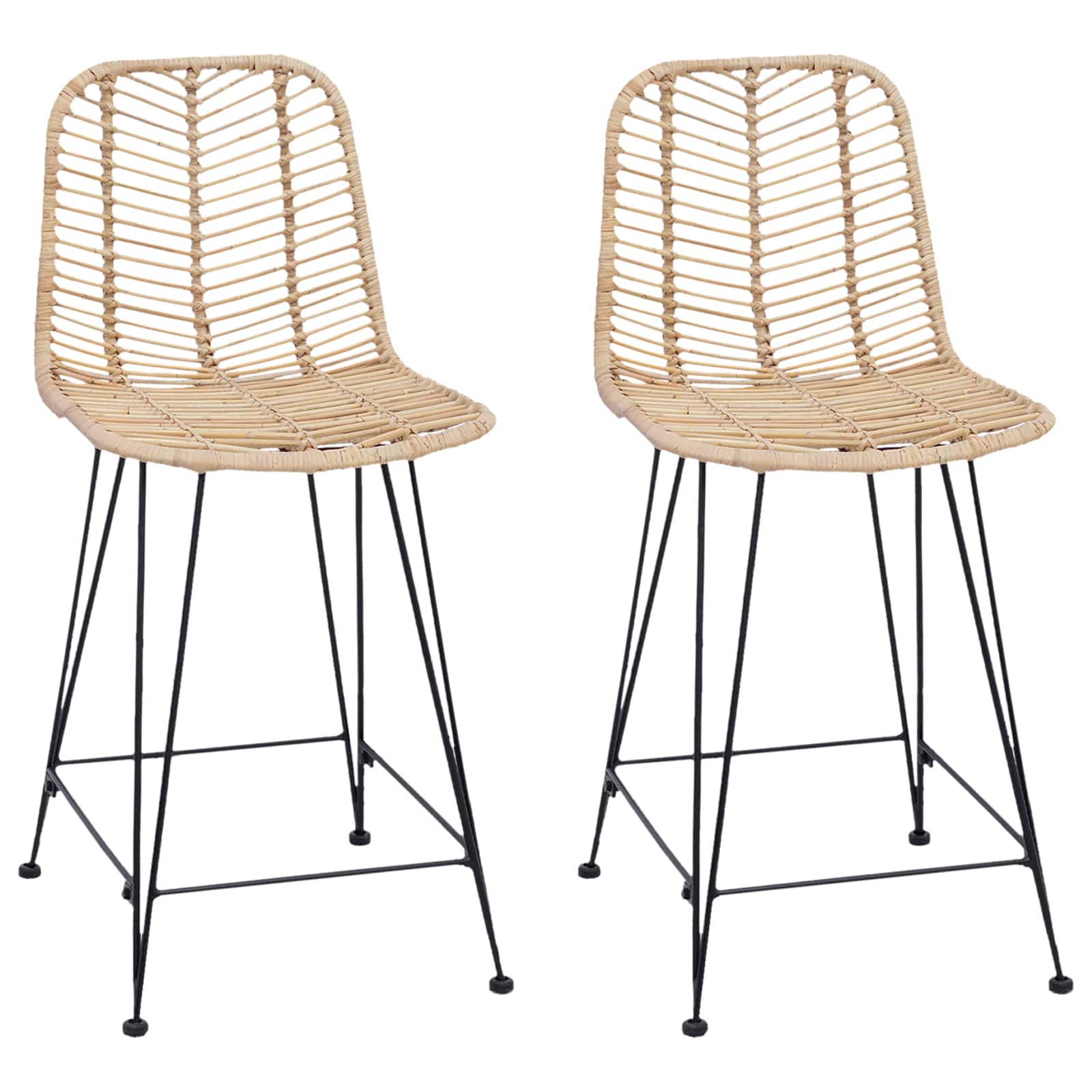Bar Stool 2 pcs Natural 44.5 x 54.5 x 97.5 cm