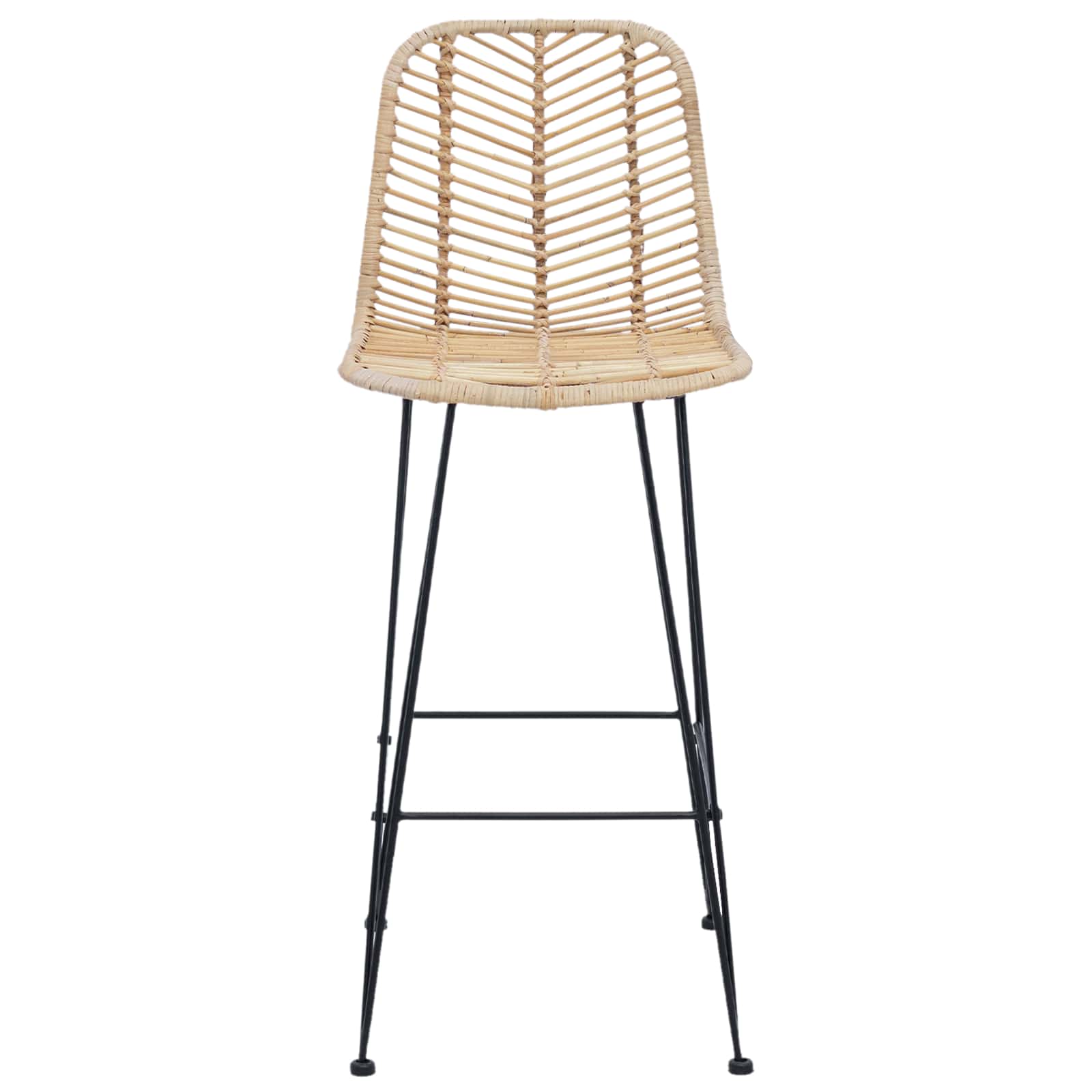 Baro Kėdė 2 pcs Natūrali 44,5 x 53 x 111 cm Ratanas ir Geležis