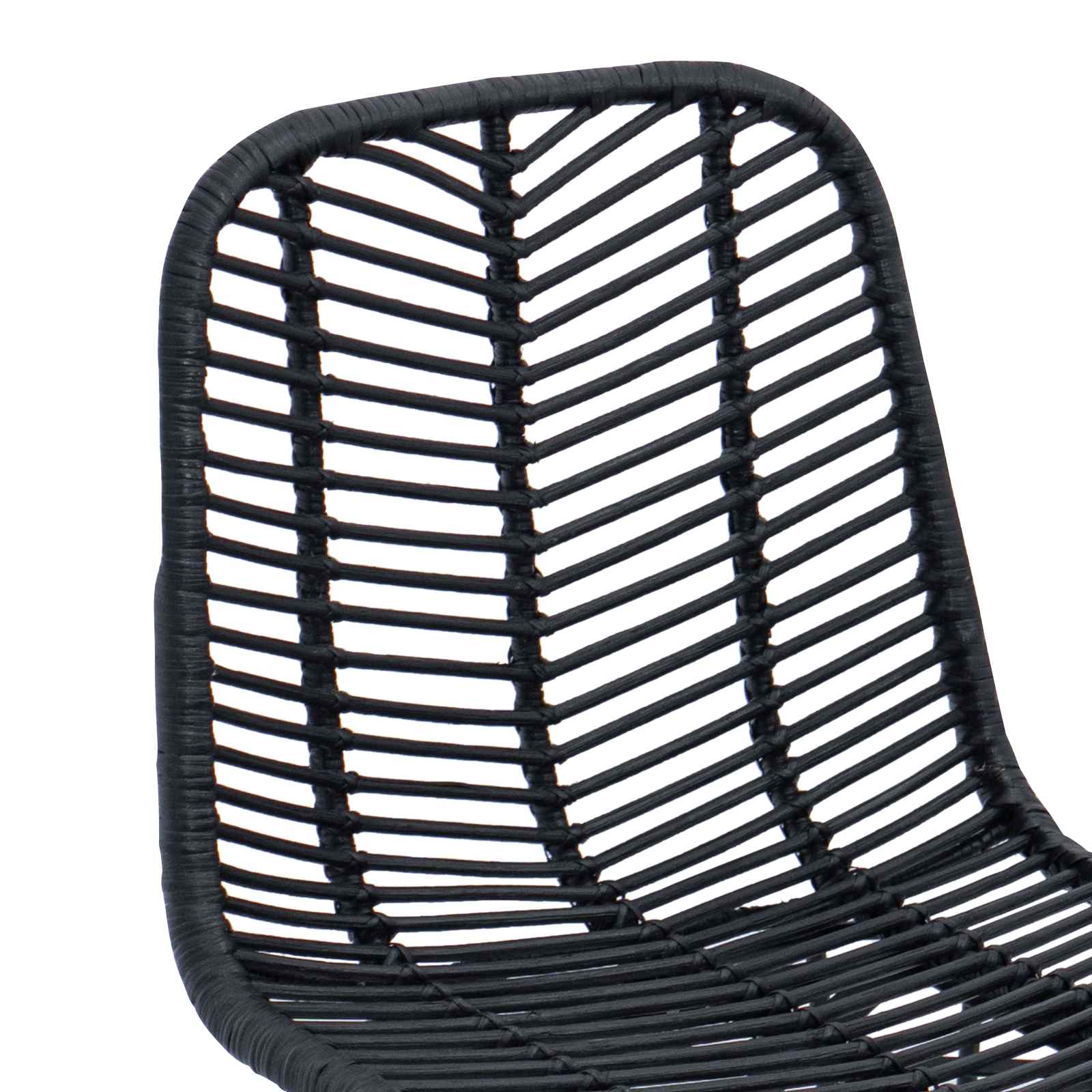 Baro Kėdė 2 pcs Juoda 44,5 x 54,5 x 97,5 cm Ratanas ir Geležis