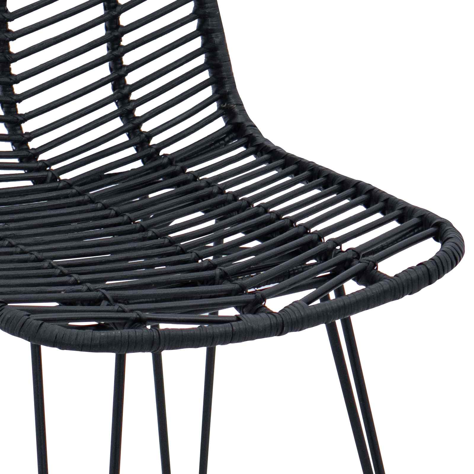 Baro Kėdė 2 pcs Juoda 44,5 x 54,5 x 97,5 cm Ratanas ir Geležis