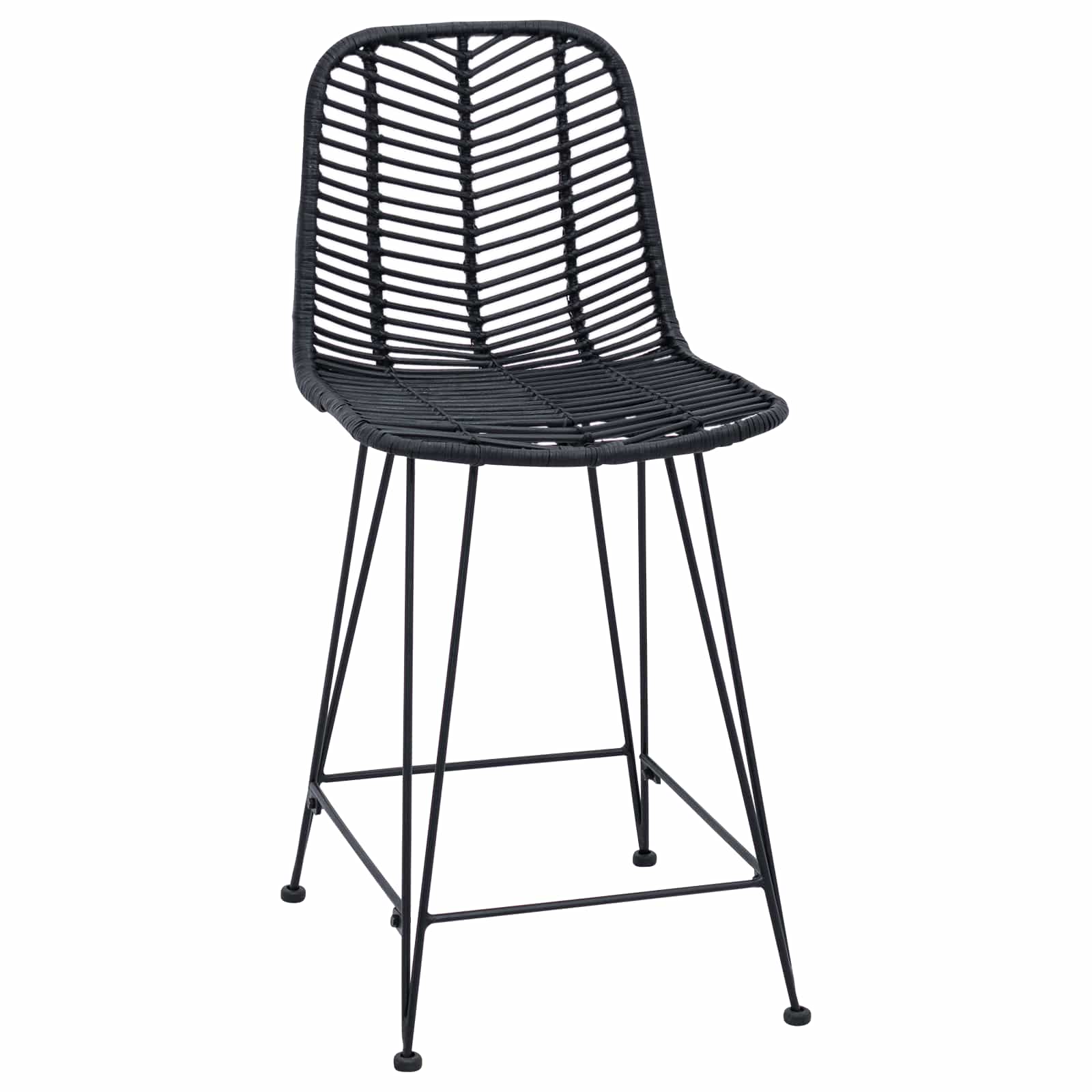 Baro Kėdė 2 pcs Juoda 44,5 x 54,5 x 97,5 cm Ratanas ir Geležis