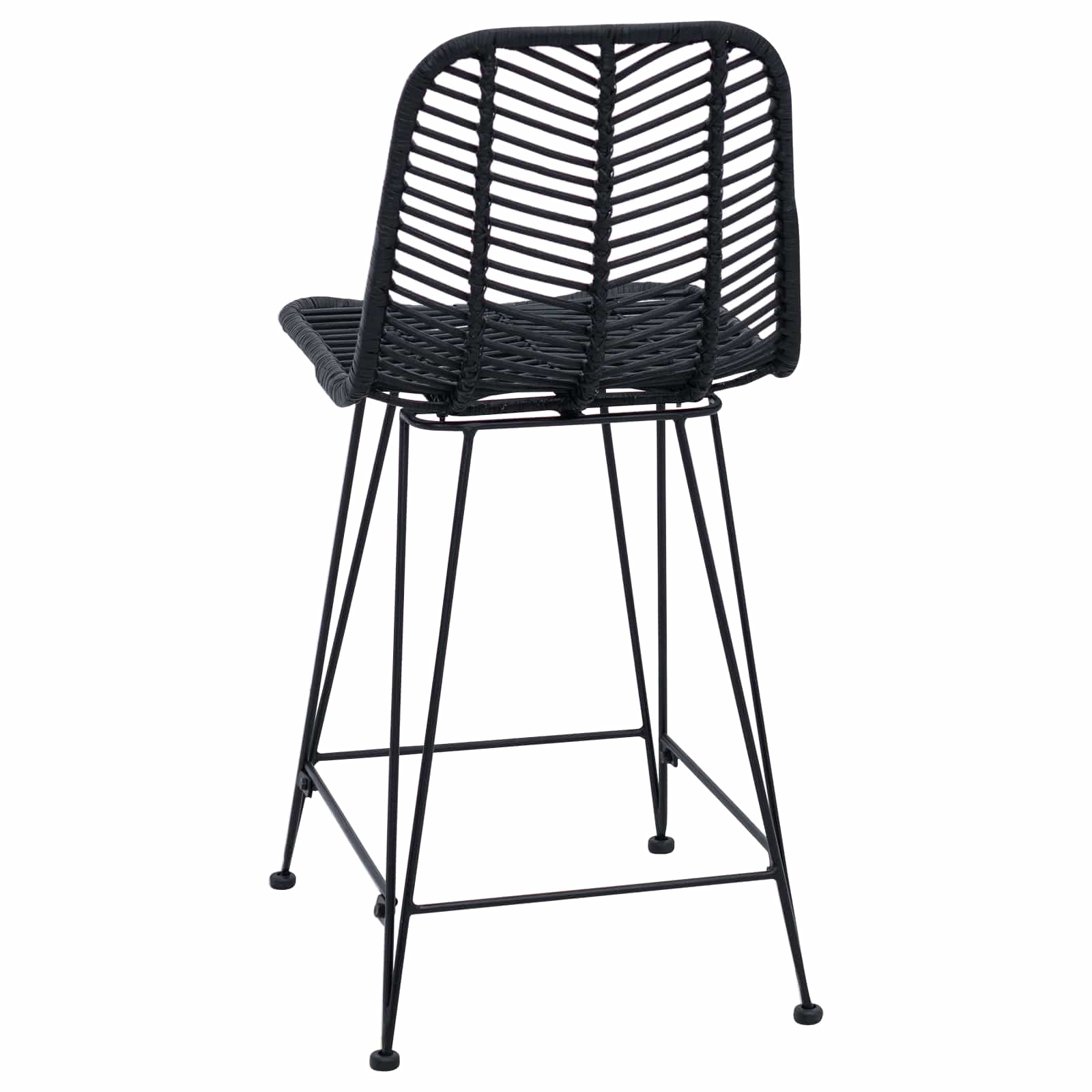 Baro Kėdė 2 pcs Juoda 44,5 x 54,5 x 97,5 cm Ratanas ir Geležis