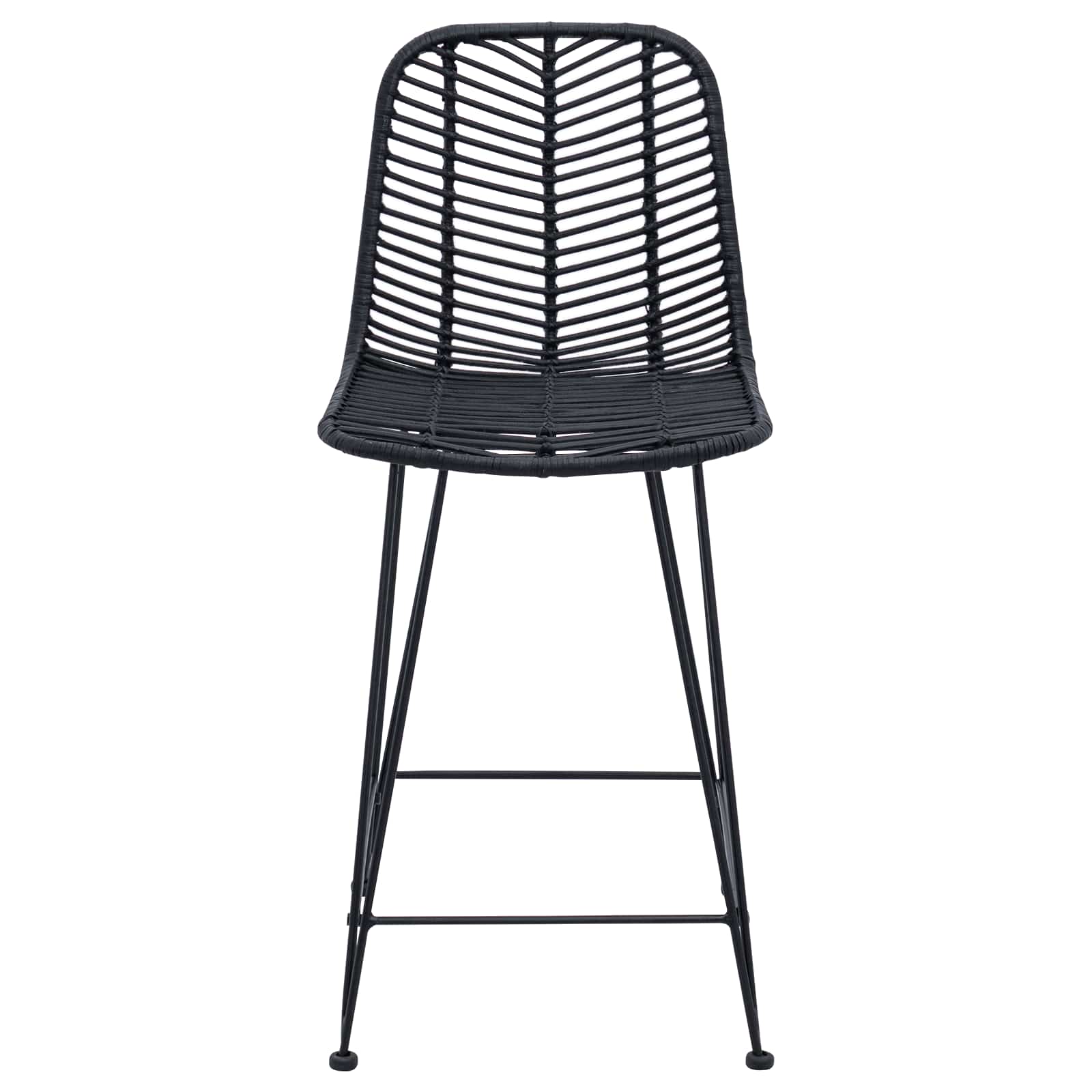 Baro Kėdė 2 pcs Juoda 44,5 x 54,5 x 97,5 cm Ratanas ir Geležis