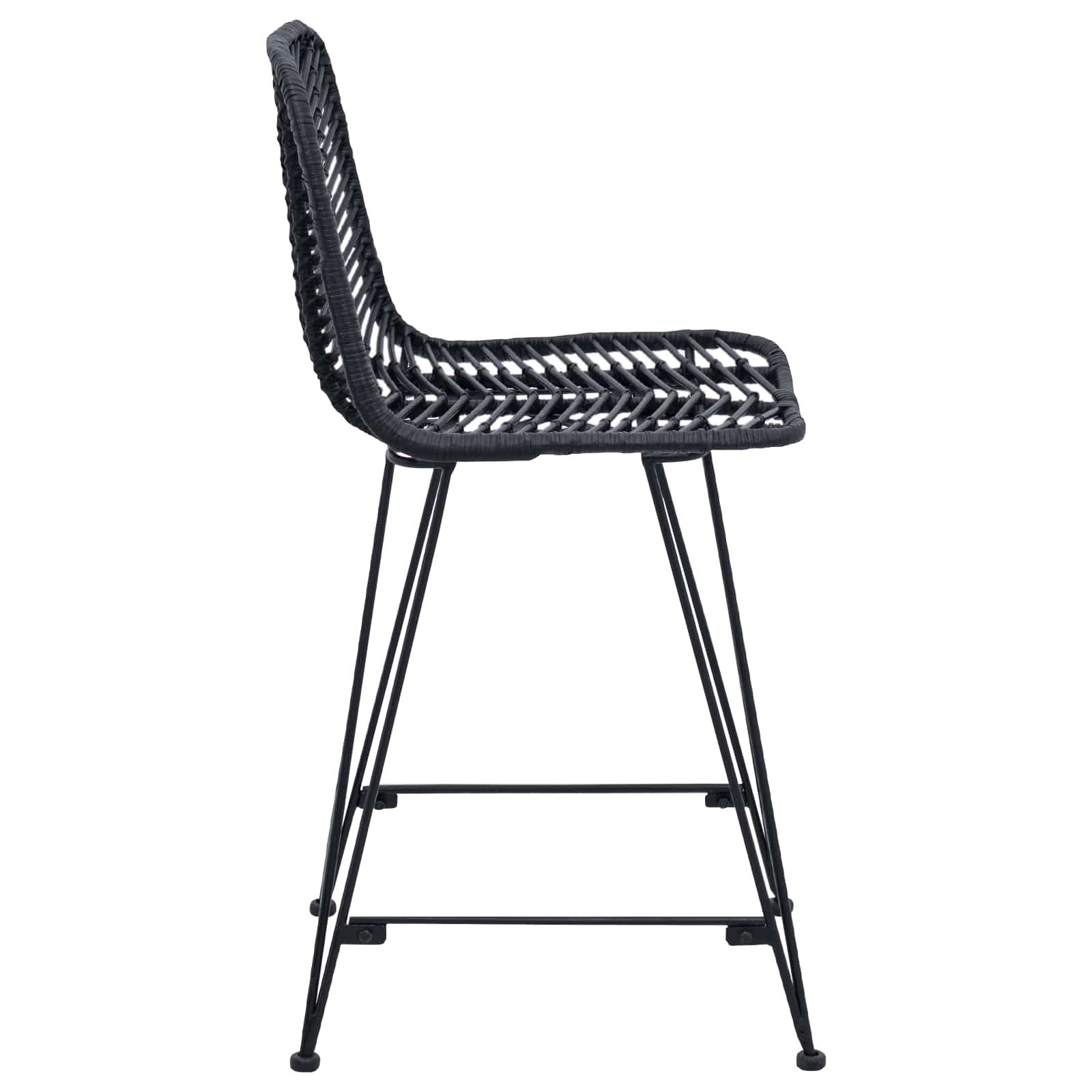 Baro Kėdė 2 pcs Juoda 44,5 x 54,5 x 97,5 cm Ratanas ir Geležis