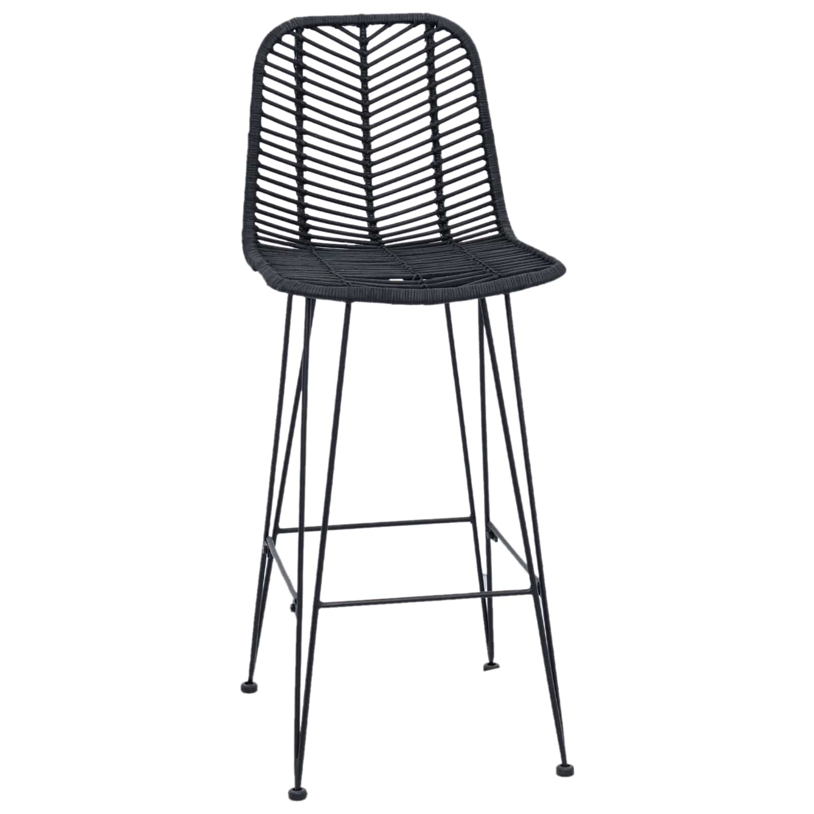 Baro Kėdė 2 pcs Juoda 44,5 x 53 x 111 cm Ratanas ir Geležis