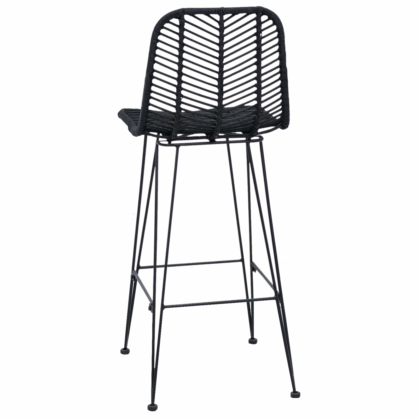 Baro Kėdė 2 pcs Juoda 44,5 x 53 x 111 cm Ratanas ir Geležis