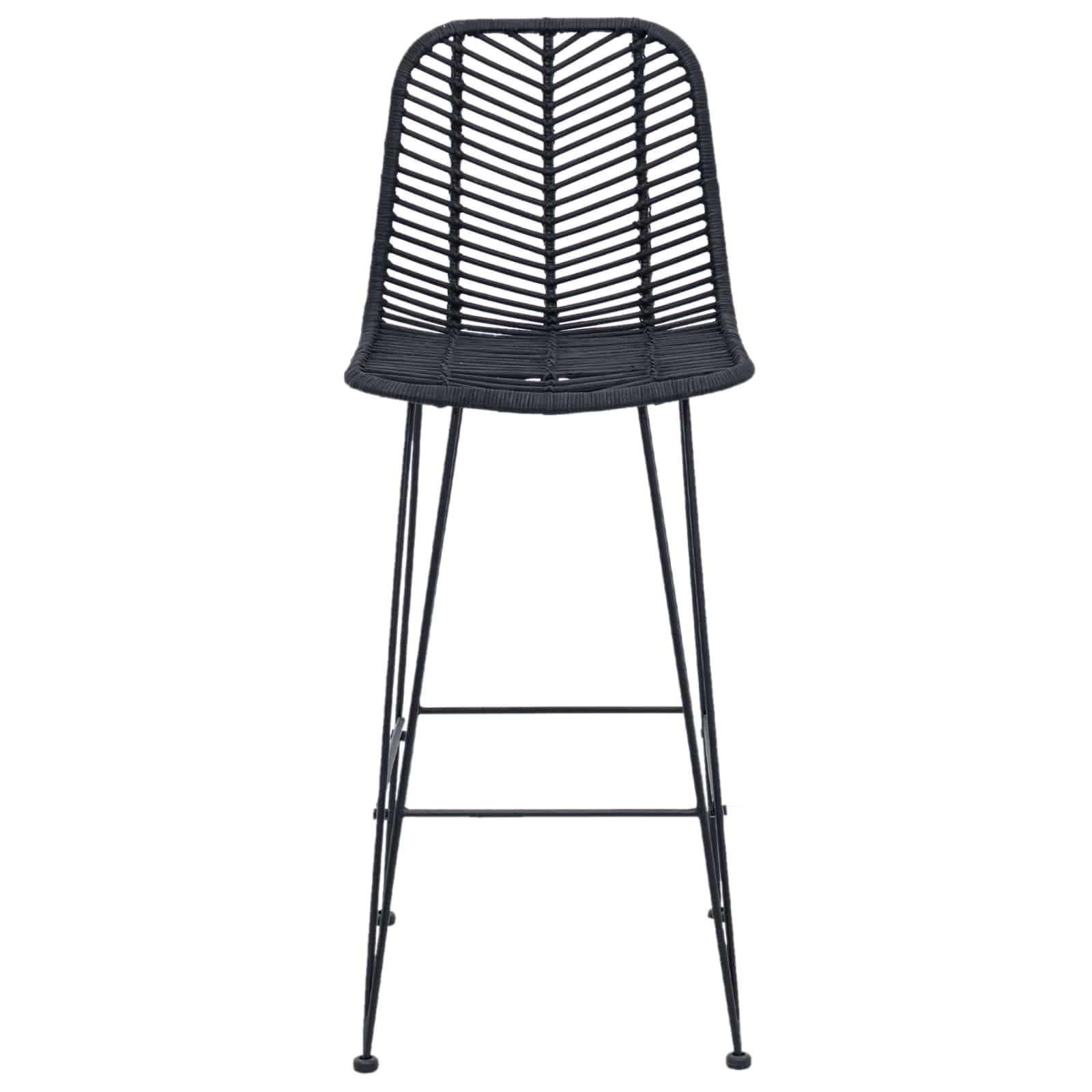 Baro Kėdė 2 pcs Juoda 44,5 x 53 x 111 cm Ratanas ir Geležis