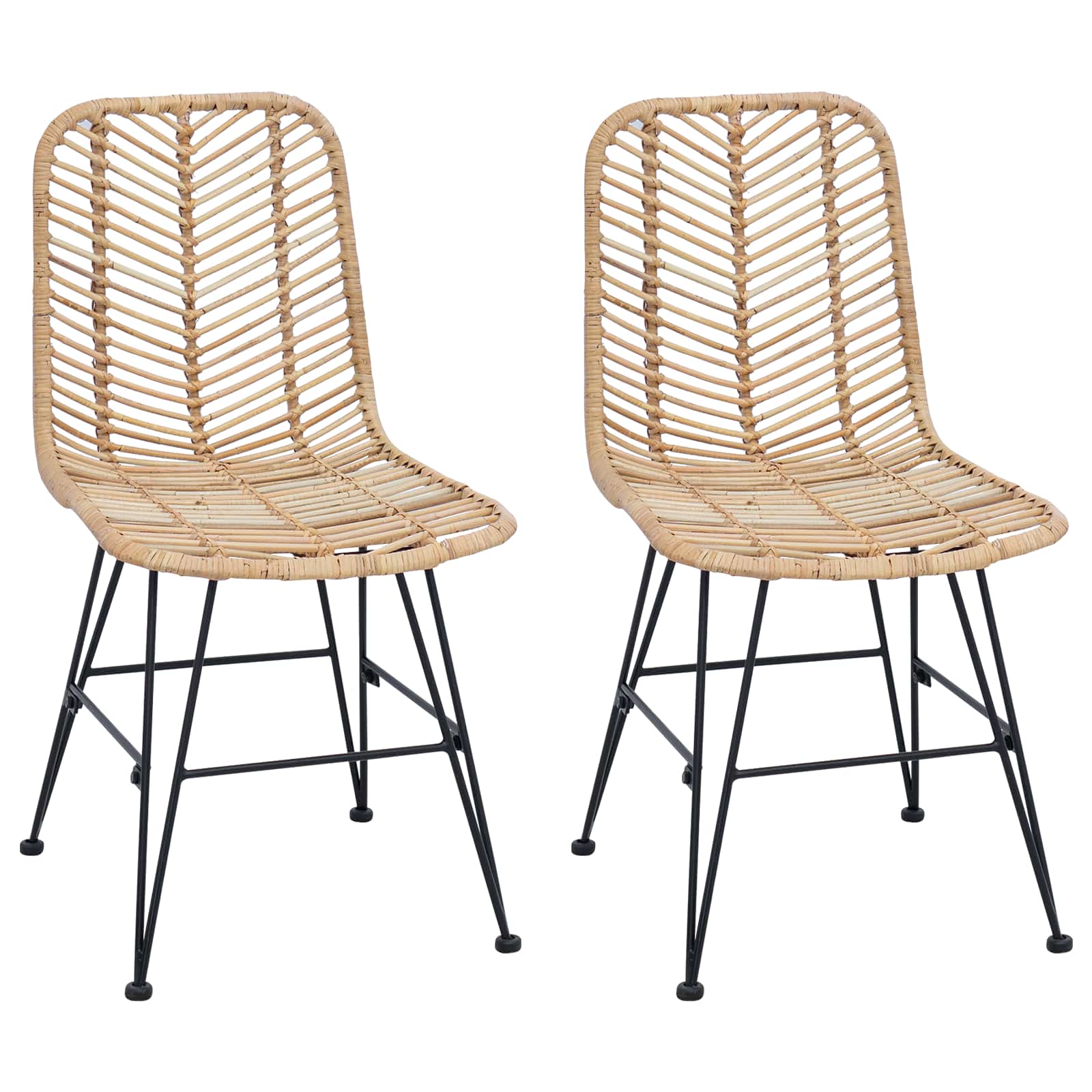 Dining Chair 2 pcs Natural 44.5 x 55 x 85 cm
